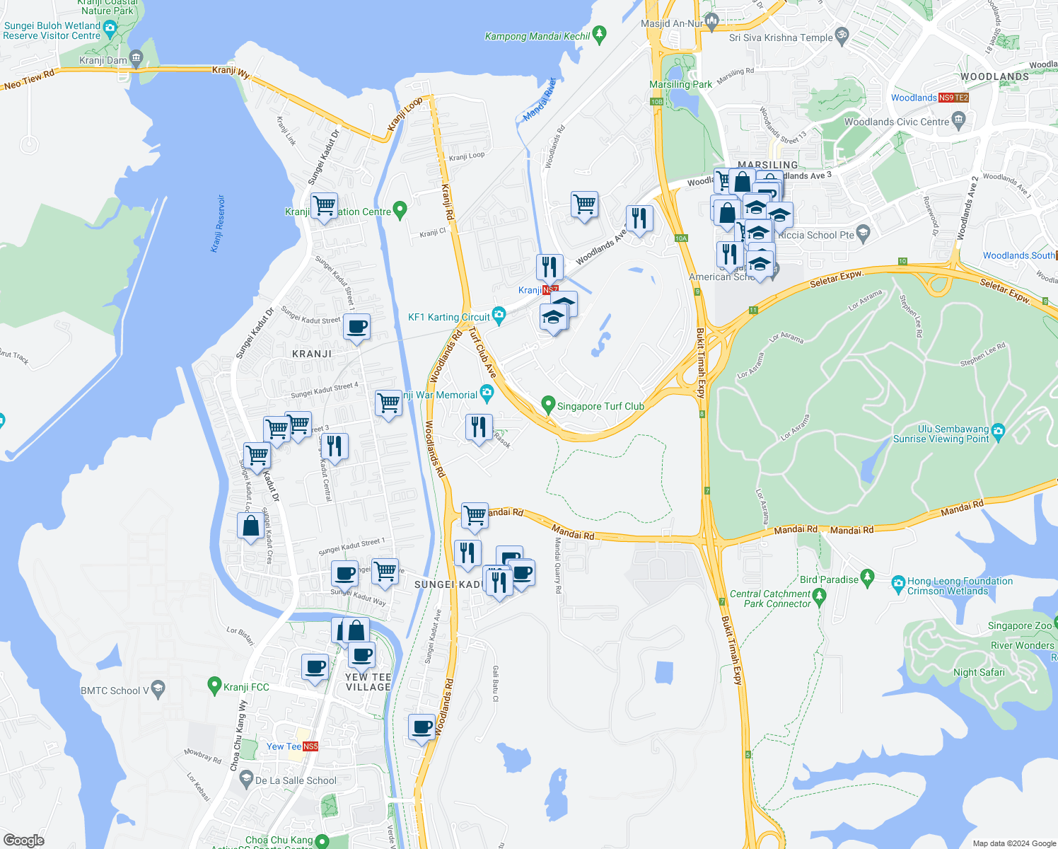 map of restaurants, bars, coffee shops, grocery stores, and more near in Singapore