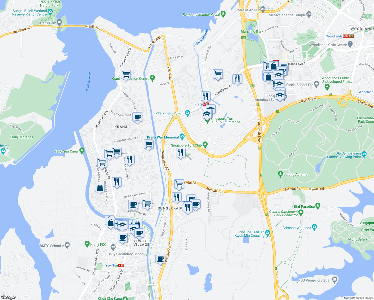 map of restaurants, bars, coffee shops, grocery stores, and more near in Singapore