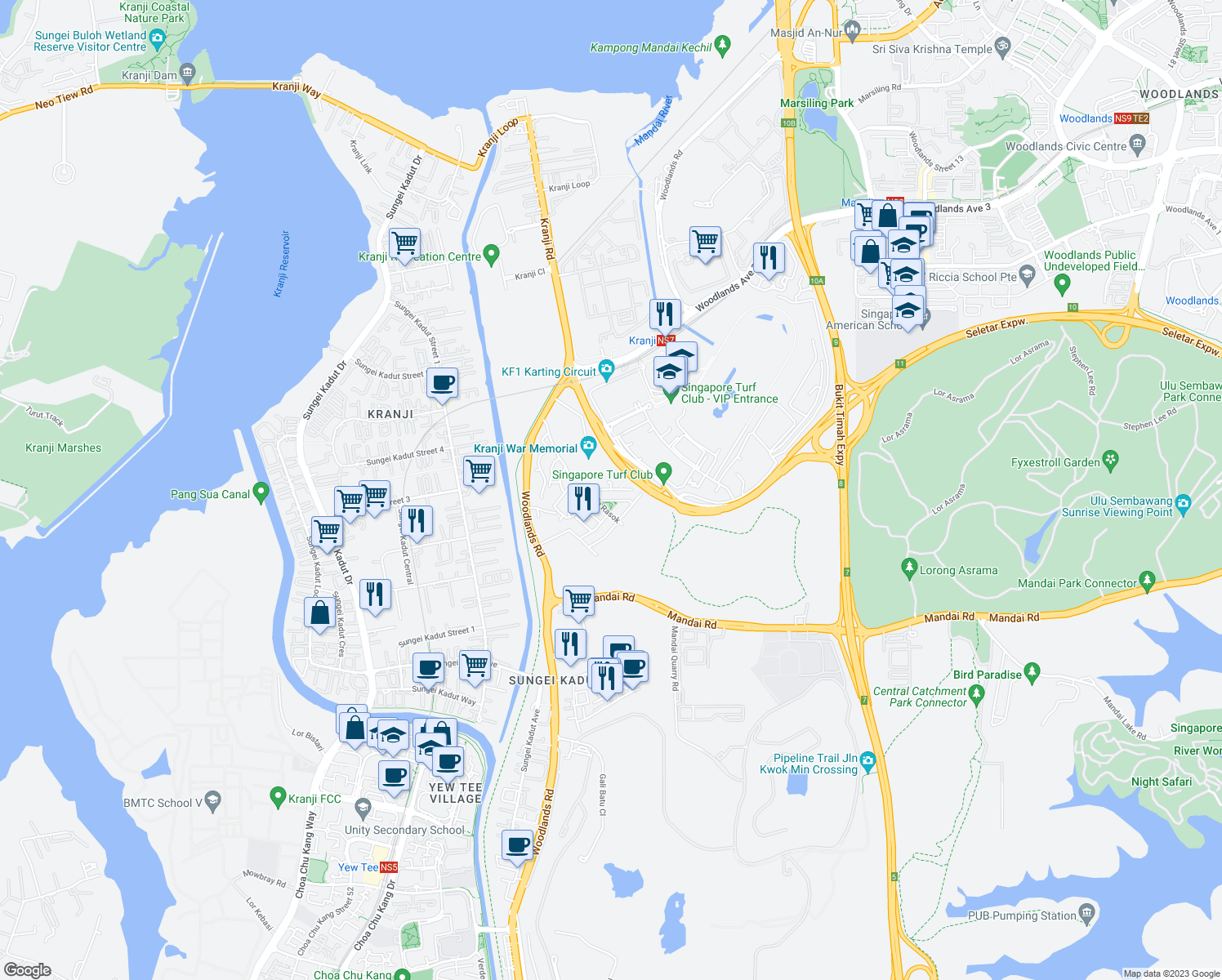map of restaurants, bars, coffee shops, grocery stores, and more near in Singapore