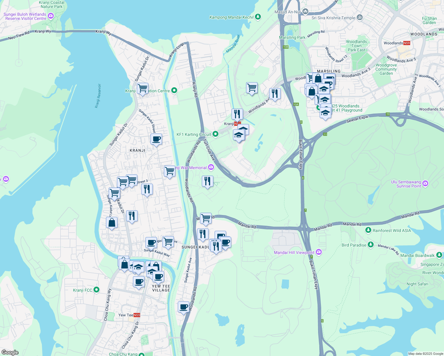 map of restaurants, bars, coffee shops, grocery stores, and more near in Singapore