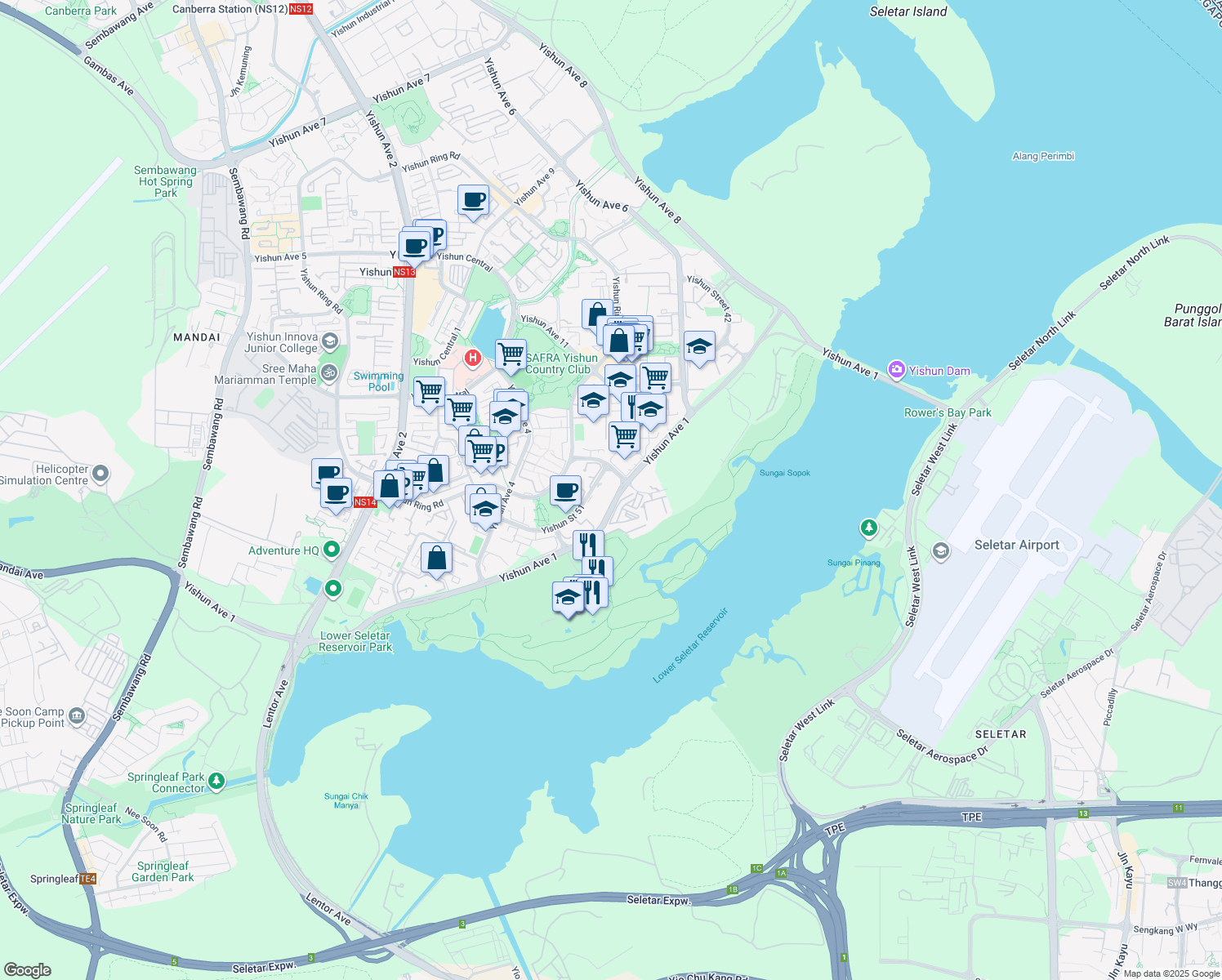 map of restaurants, bars, coffee shops, grocery stores, and more near in Singapore