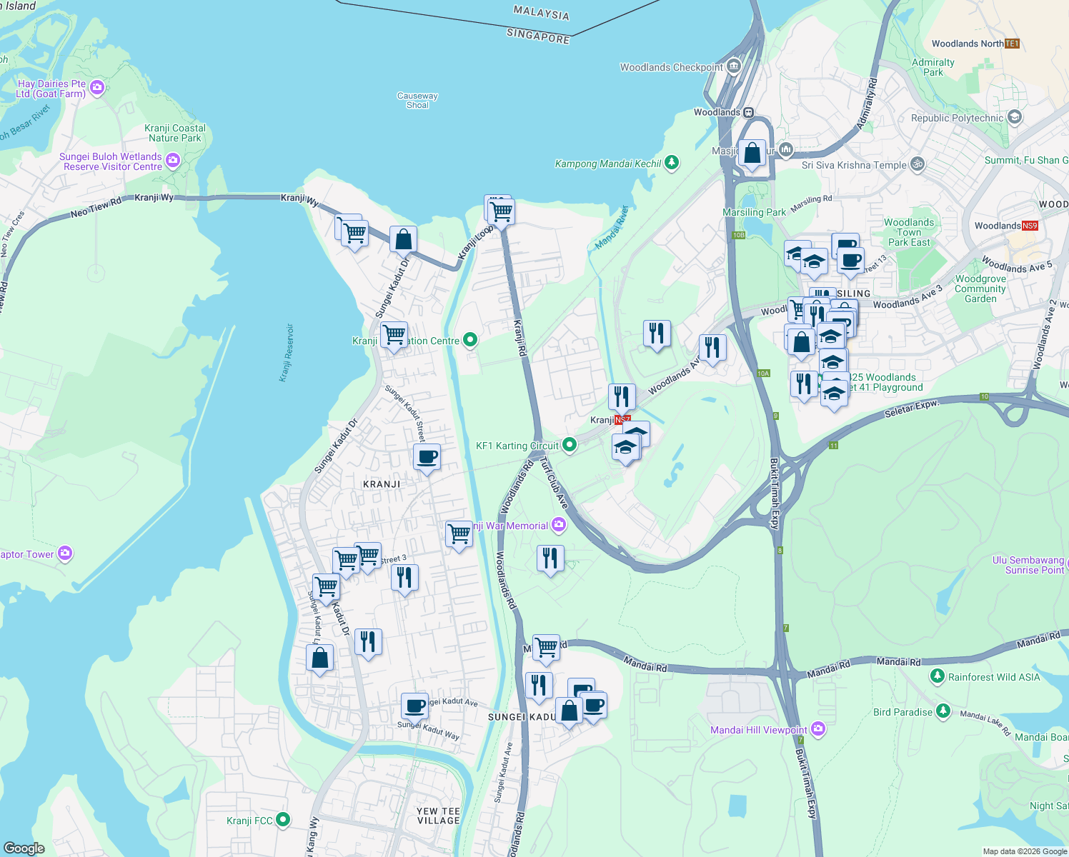 map of restaurants, bars, coffee shops, grocery stores, and more near in Singapore