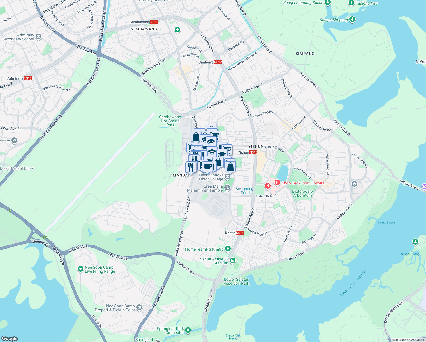 map of restaurants, bars, coffee shops, grocery stores, and more near in Singapore