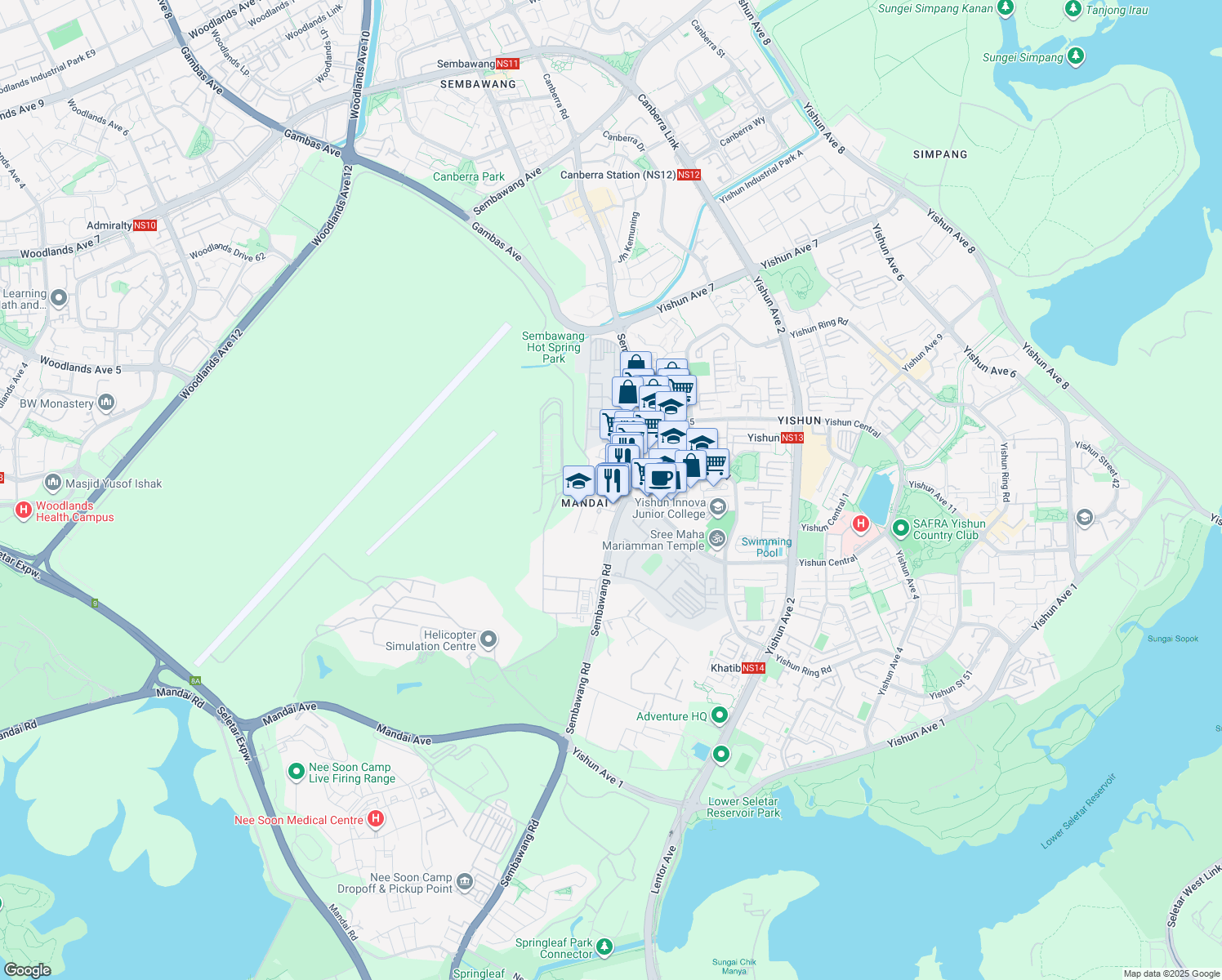 map of restaurants, bars, coffee shops, grocery stores, and more near in Singapore