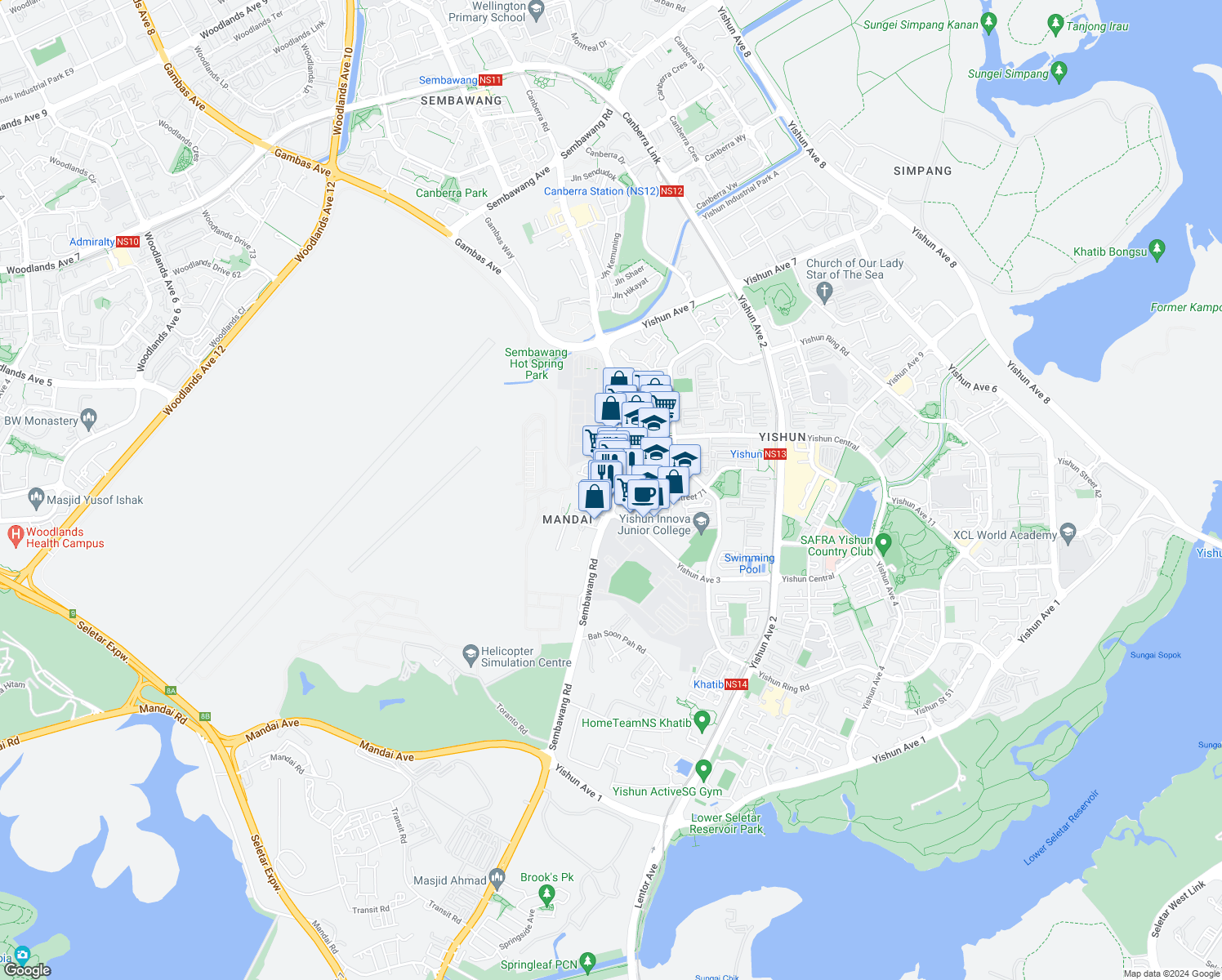 map of restaurants, bars, coffee shops, grocery stores, and more near in Singapore