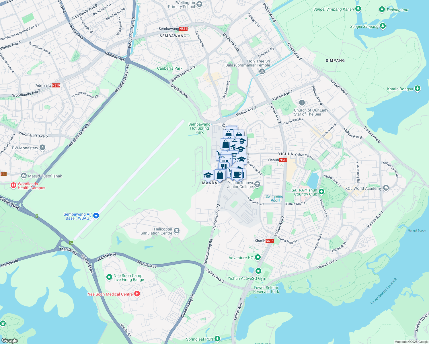 map of restaurants, bars, coffee shops, grocery stores, and more near in Singapore
