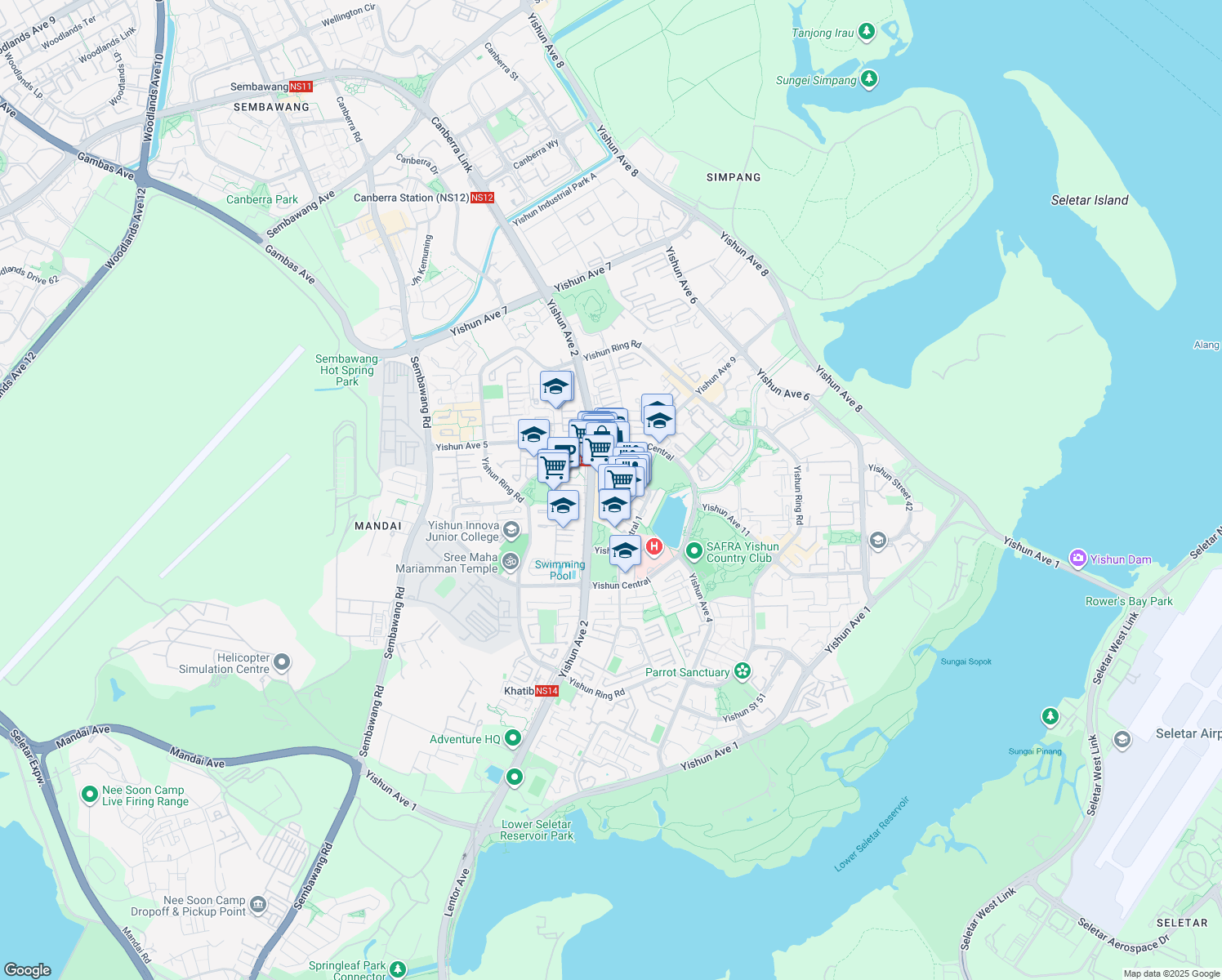 map of restaurants, bars, coffee shops, grocery stores, and more near in Singapore