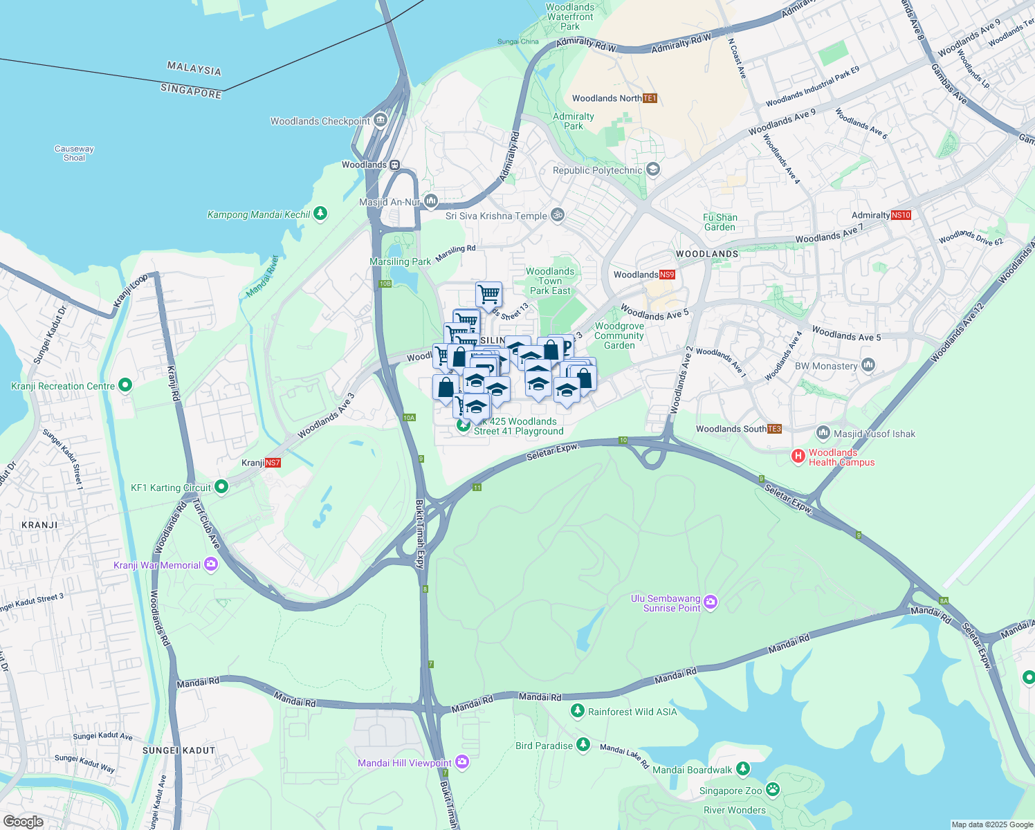map of restaurants, bars, coffee shops, grocery stores, and more near in Singapore