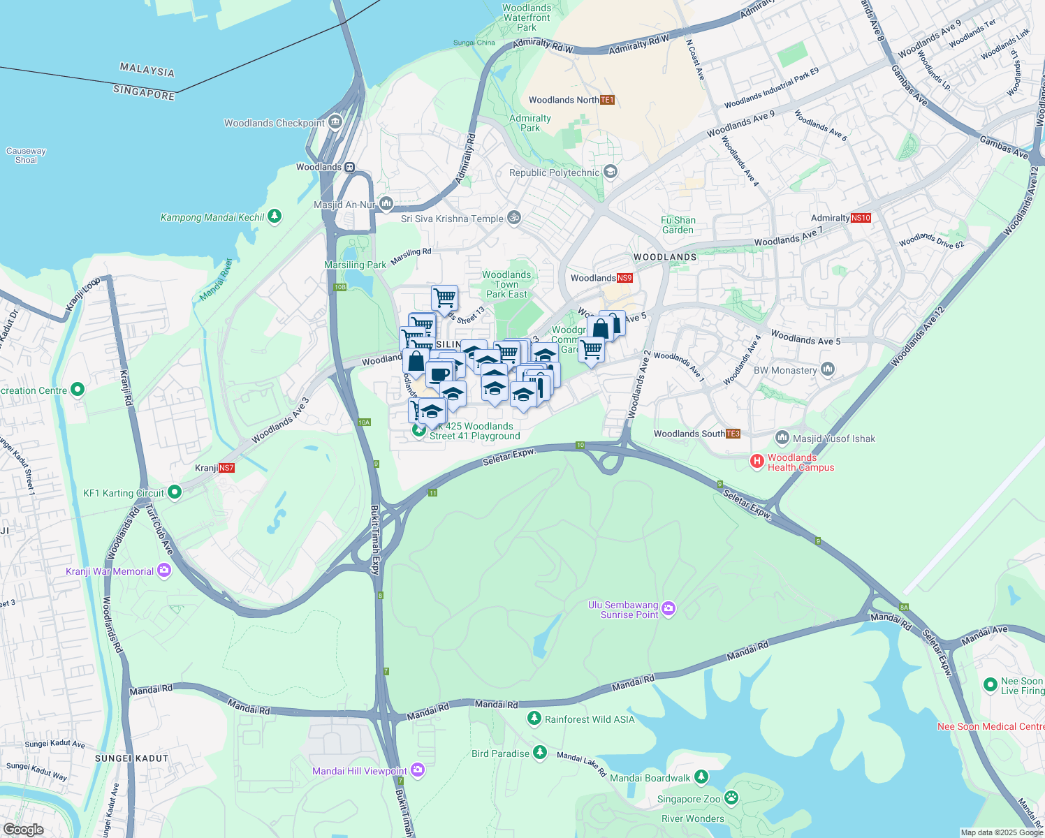 map of restaurants, bars, coffee shops, grocery stores, and more near in Singapore