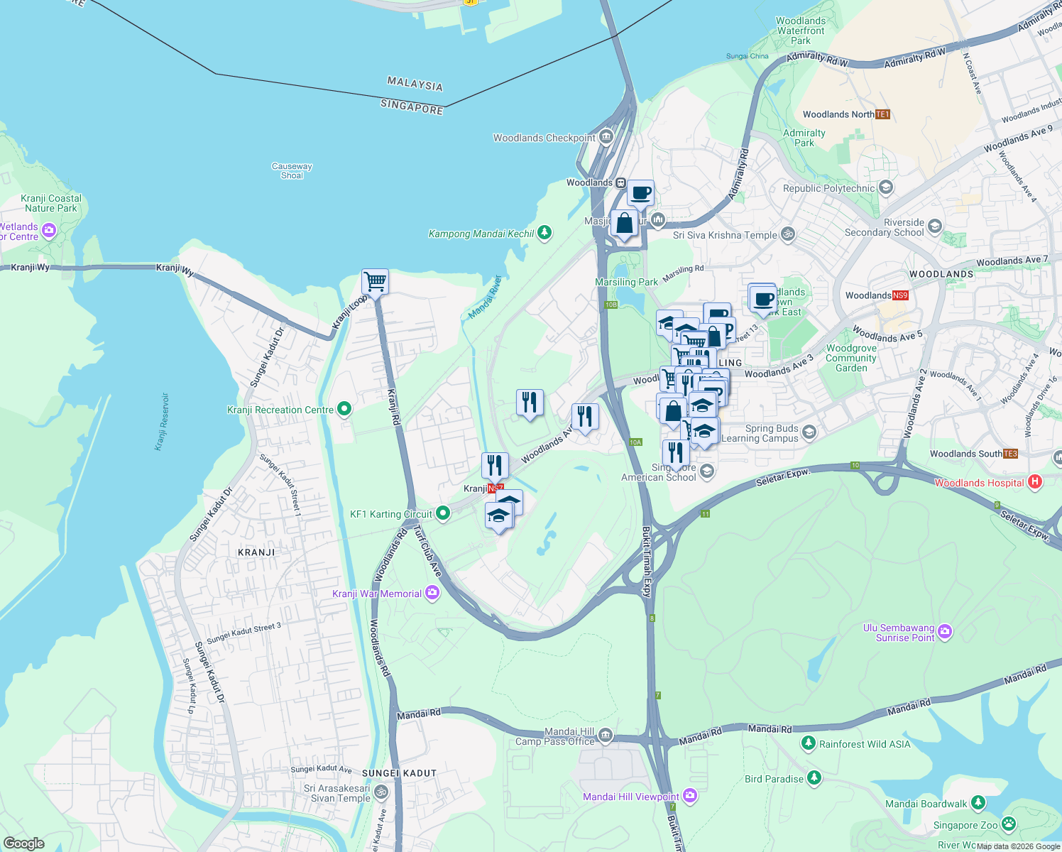 map of restaurants, bars, coffee shops, grocery stores, and more near in Singapore