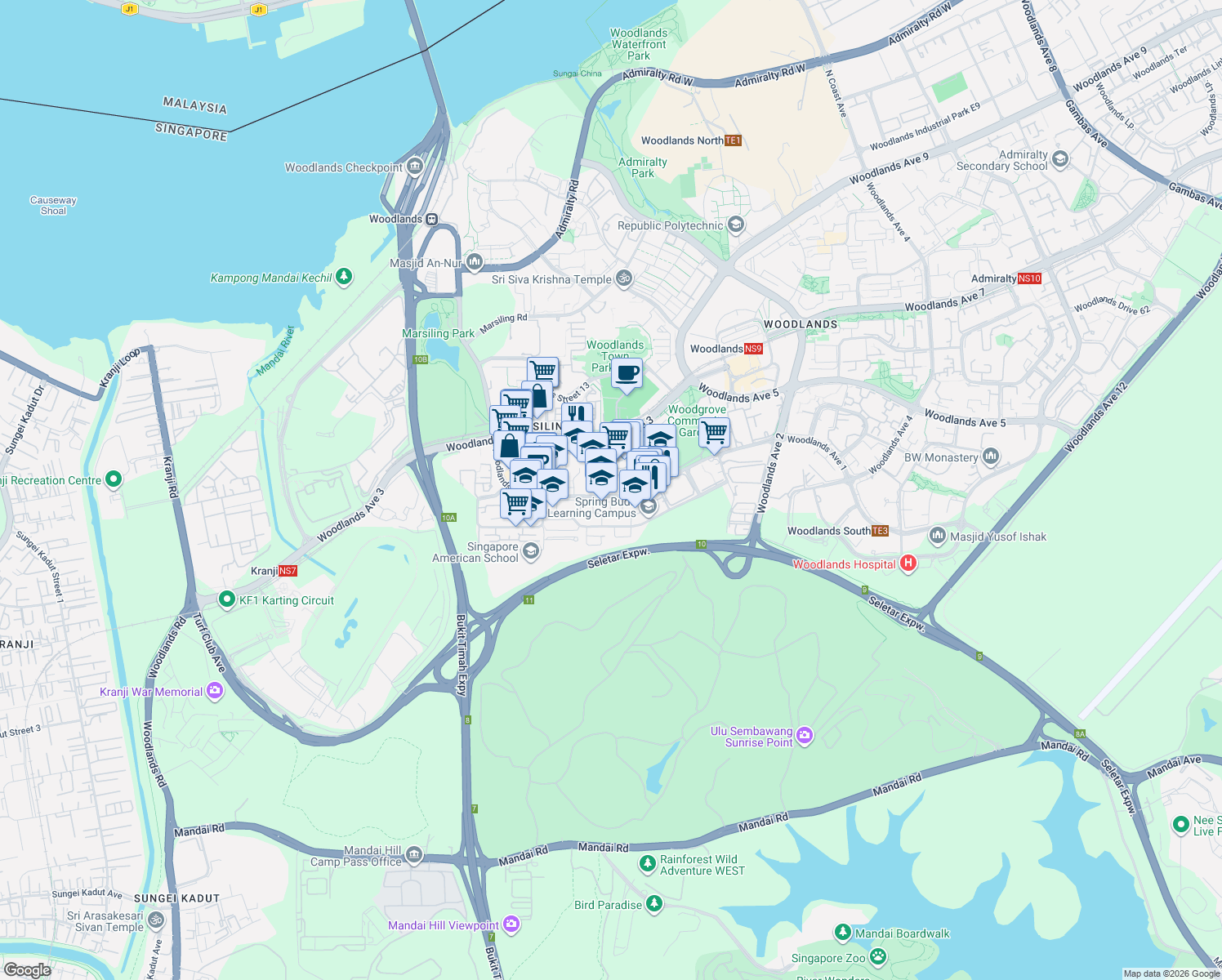 map of restaurants, bars, coffee shops, grocery stores, and more near in Singapore
