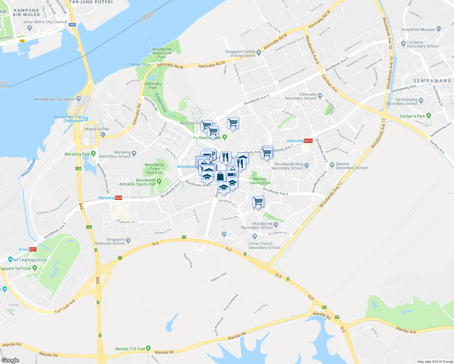 map of restaurants, bars, coffee shops, grocery stores, and more near in Singapore