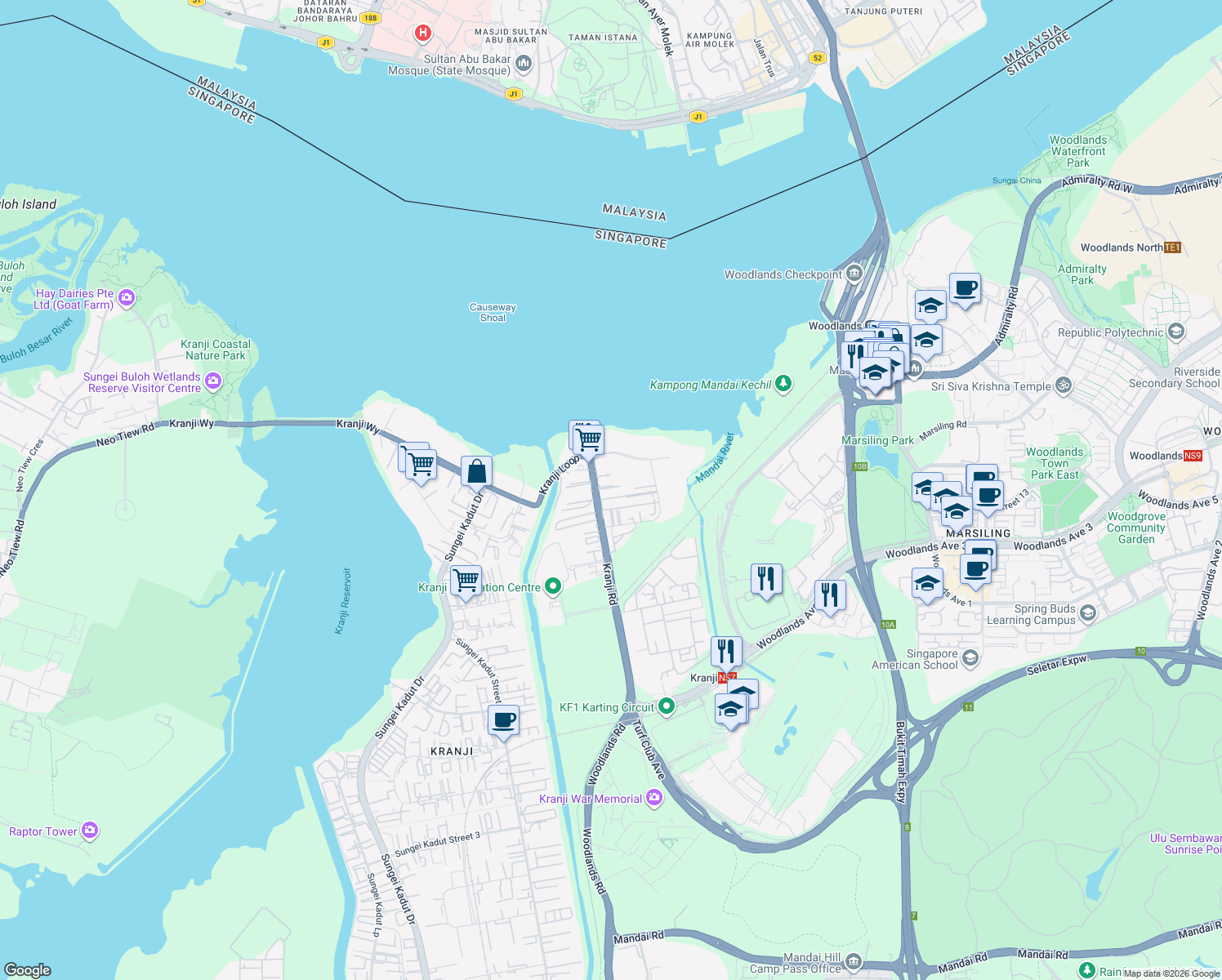 map of restaurants, bars, coffee shops, grocery stores, and more near in Singapore