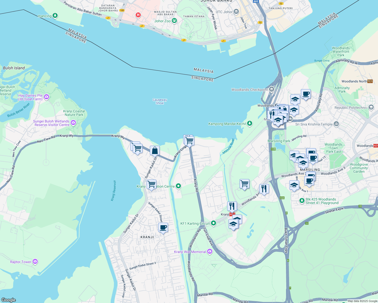 map of restaurants, bars, coffee shops, grocery stores, and more near in Singapore