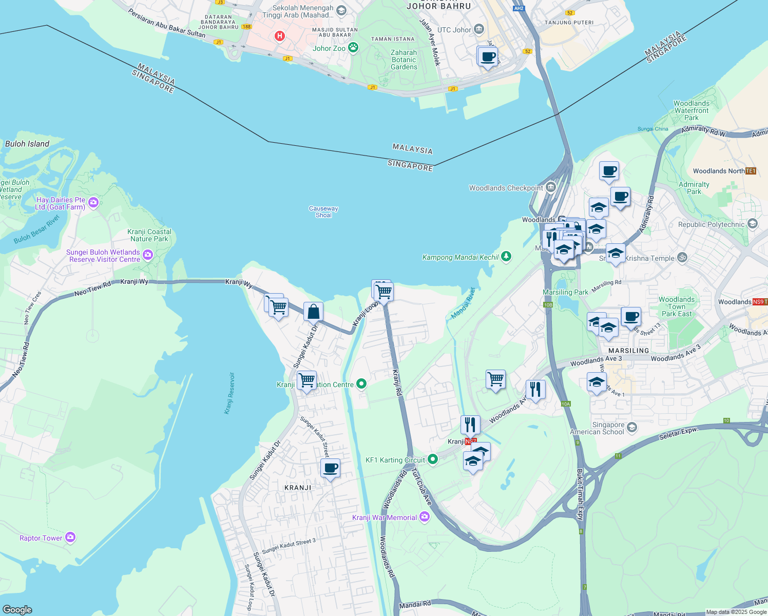 map of restaurants, bars, coffee shops, grocery stores, and more near in Singapore