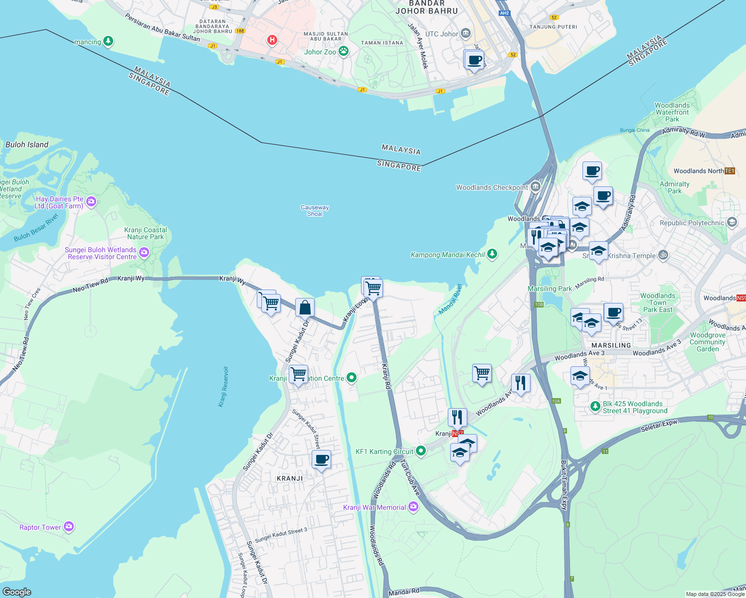 map of restaurants, bars, coffee shops, grocery stores, and more near in Singapore