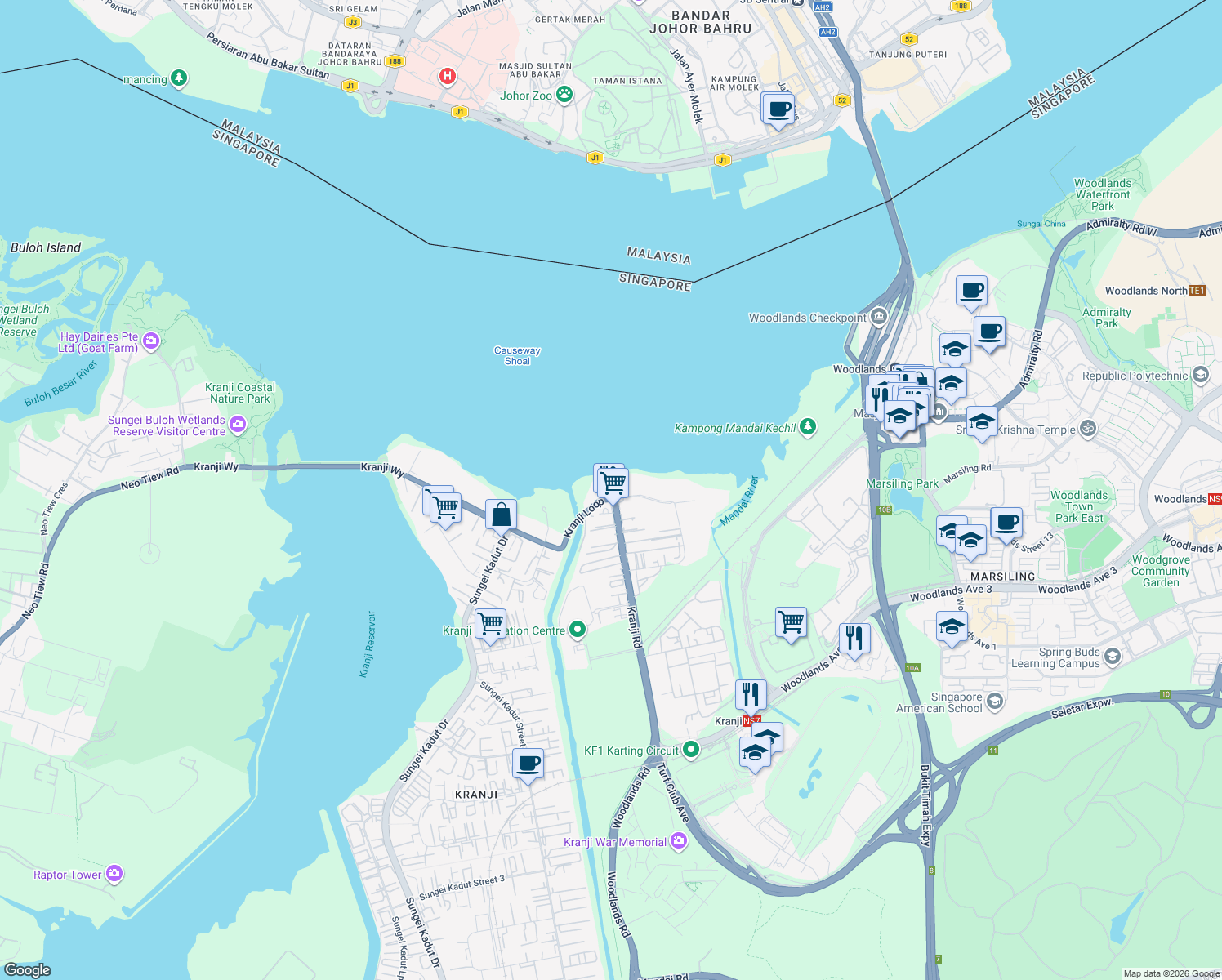 map of restaurants, bars, coffee shops, grocery stores, and more near in Singapore