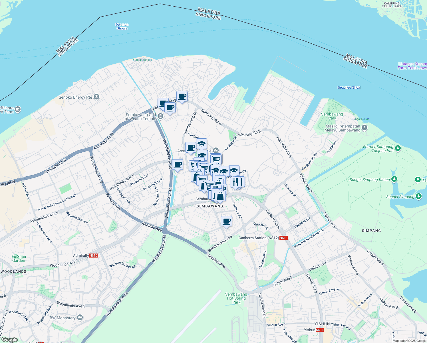 map of restaurants, bars, coffee shops, grocery stores, and more near in Singapore