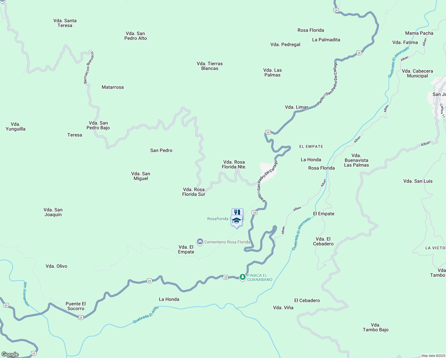 map of restaurants, bars, coffee shops, grocery stores, and more near in Arboleda