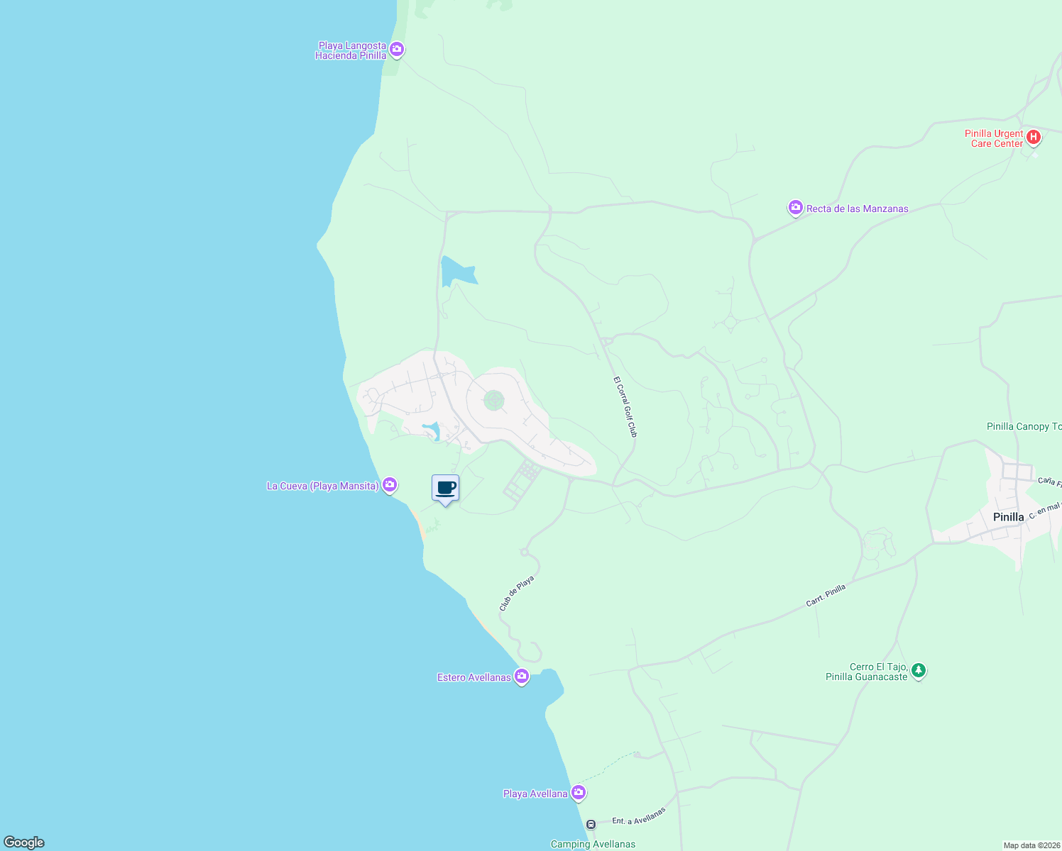 map of restaurants, bars, coffee shops, grocery stores, and more near in Pinilla