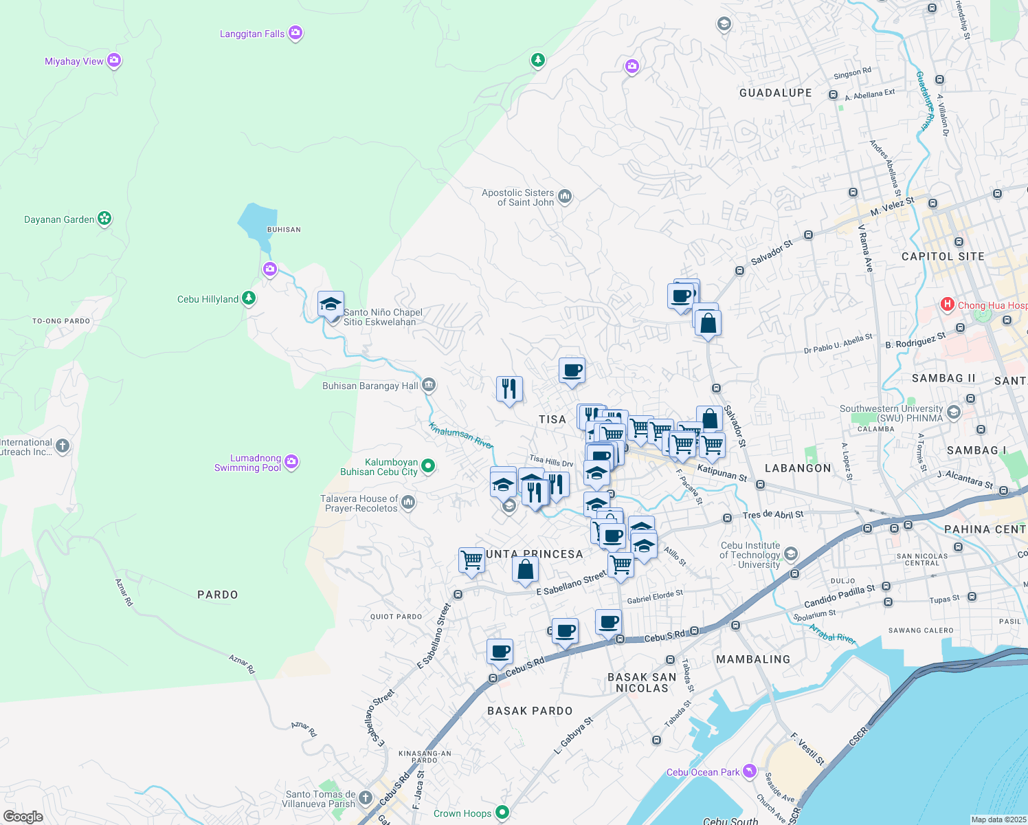 Toong Cebu City Map Cebu South Hills Road, Cebu City Central Visayas - Walk Score