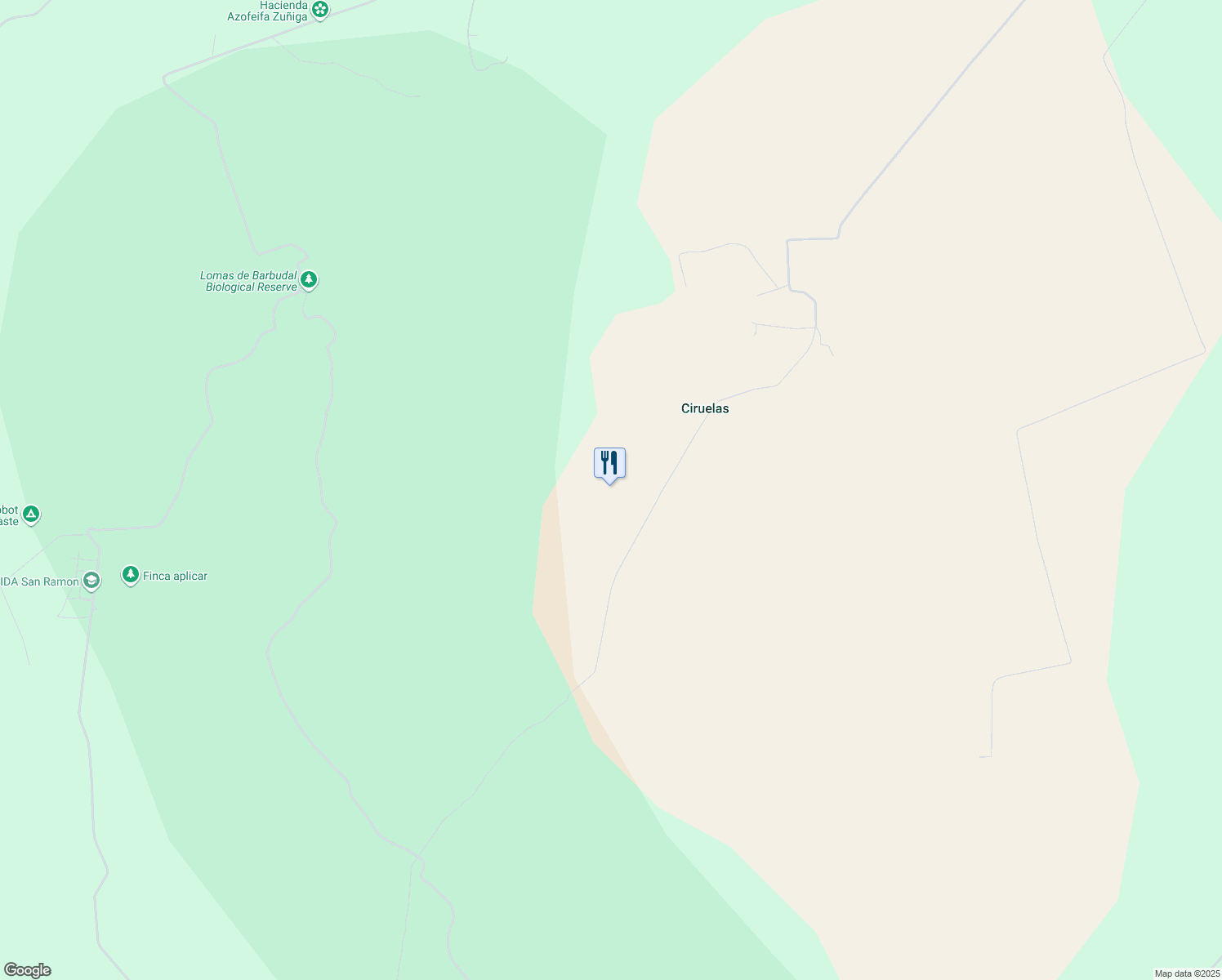 map of restaurants, bars, coffee shops, grocery stores, and more near Unnamed Road in Bagaces