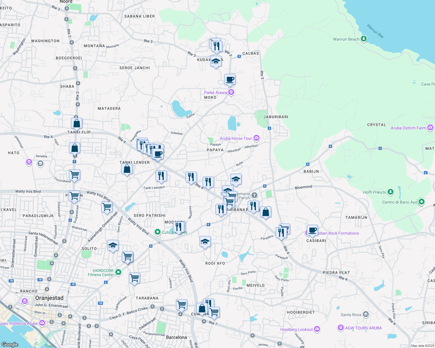 map of restaurants, bars, coffee shops, grocery stores, and more near in 