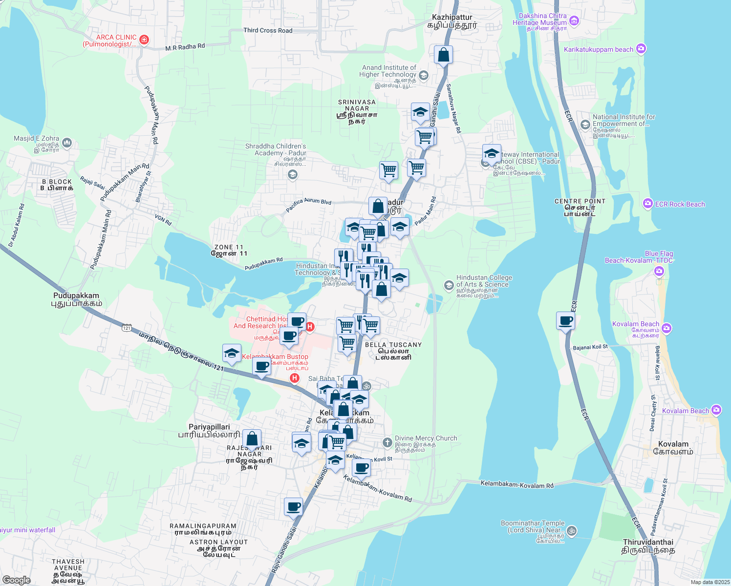 map of restaurants, bars, coffee shops, grocery stores, and more near in 