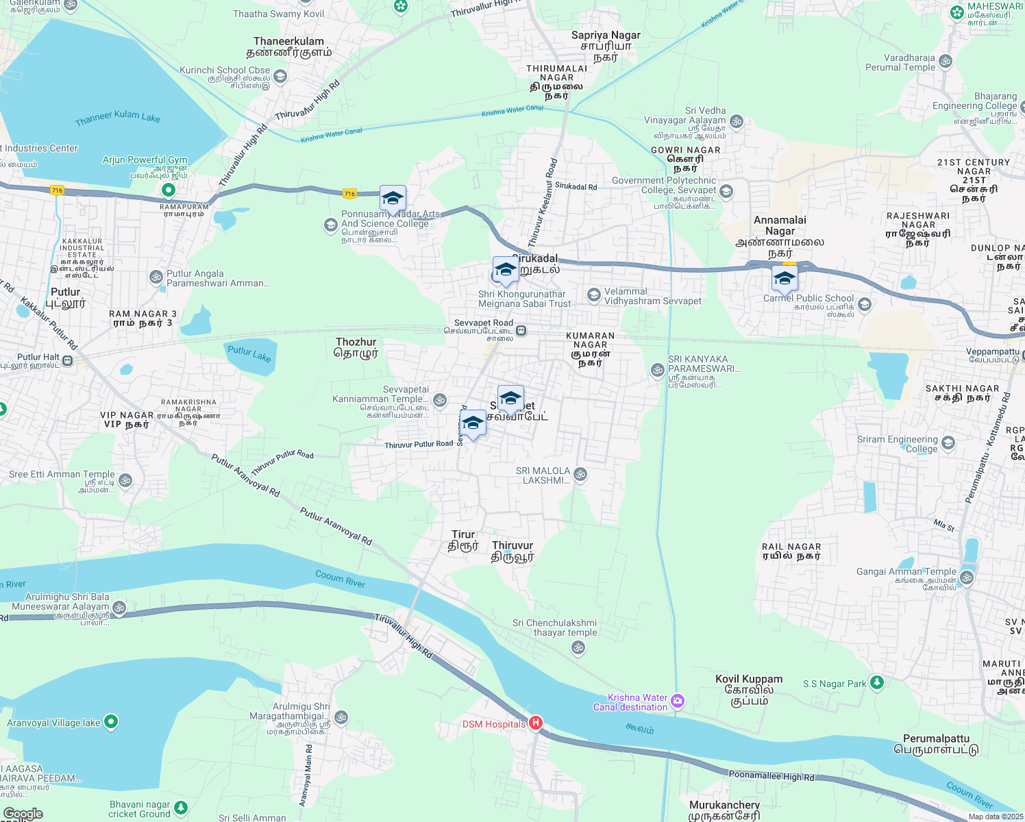 map of restaurants, bars, coffee shops, grocery stores, and more near in Sevvapet