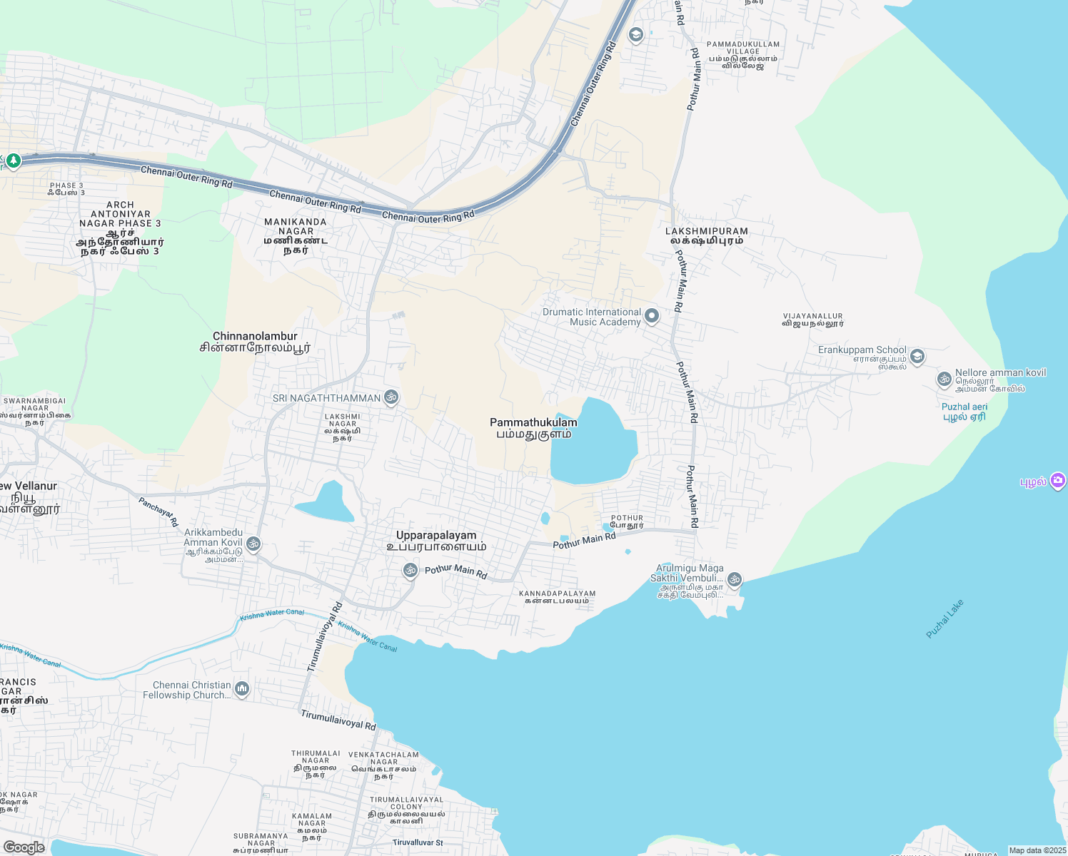 map of restaurants, bars, coffee shops, grocery stores, and more near in Pammathukulam