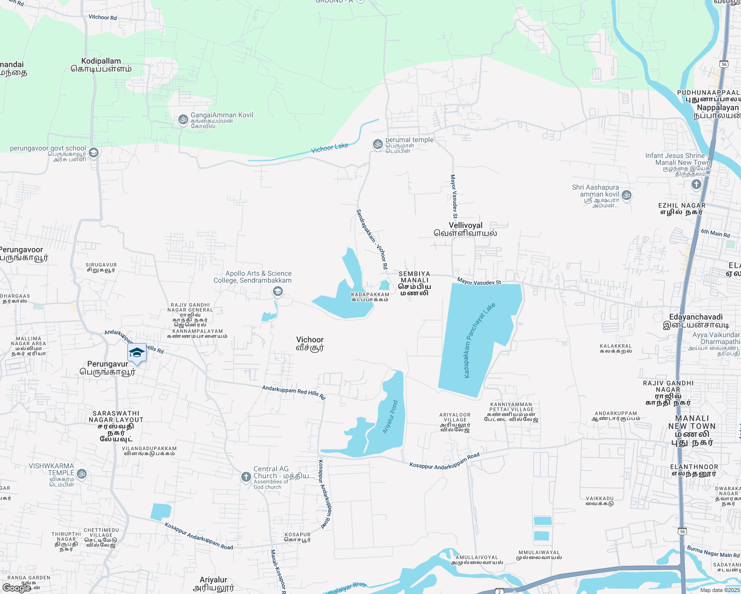 map of restaurants, bars, coffee shops, grocery stores, and more near in Chennai