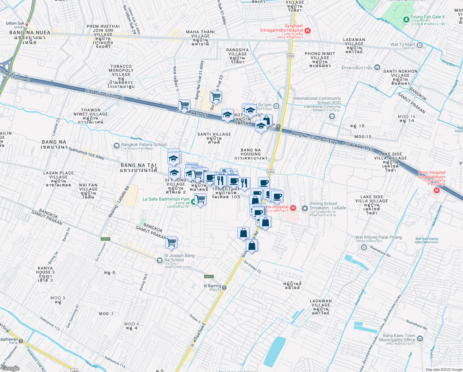 map of restaurants, bars, coffee shops, grocery stores, and more near in 