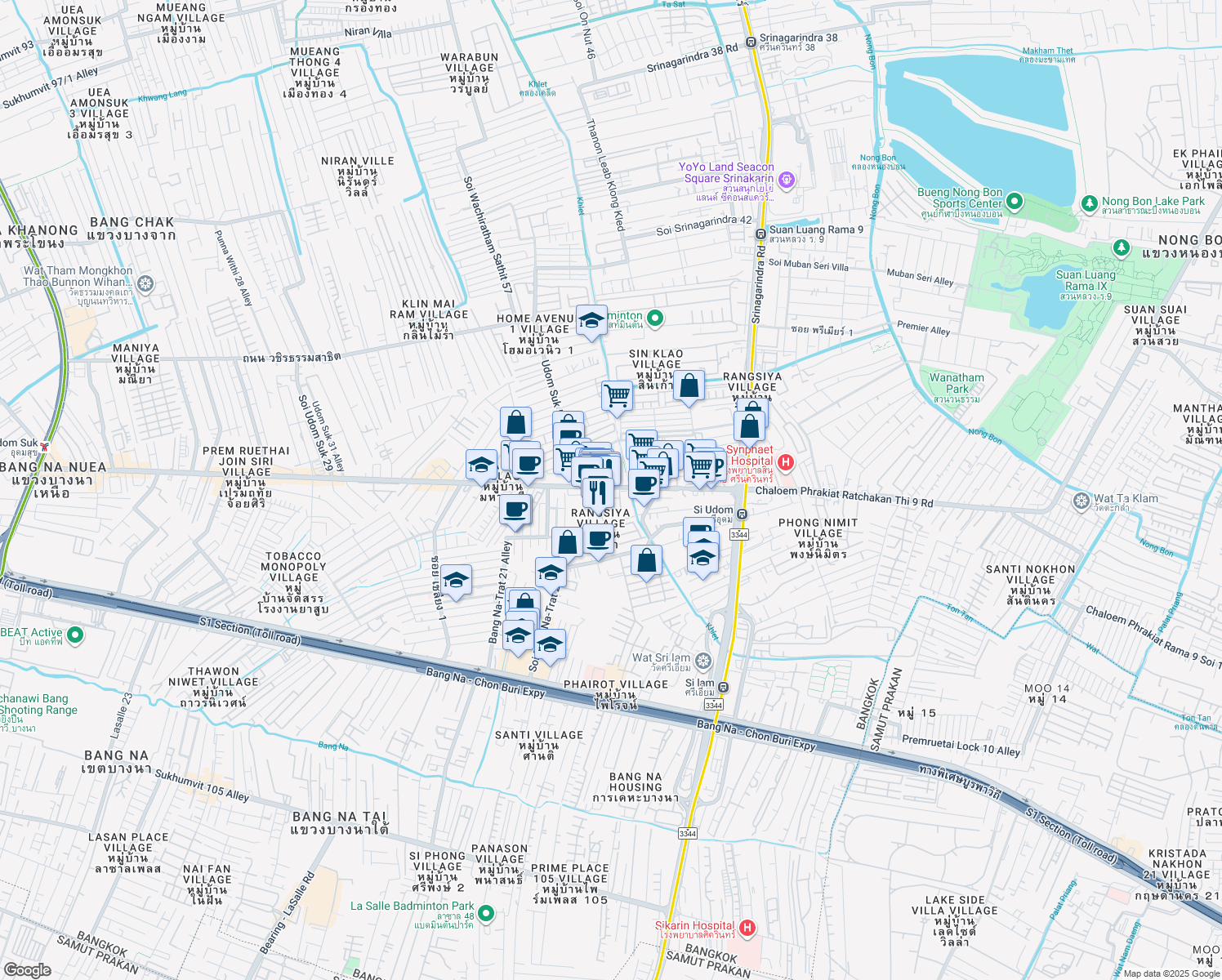 map of restaurants, bars, coffee shops, grocery stores, and more near in 