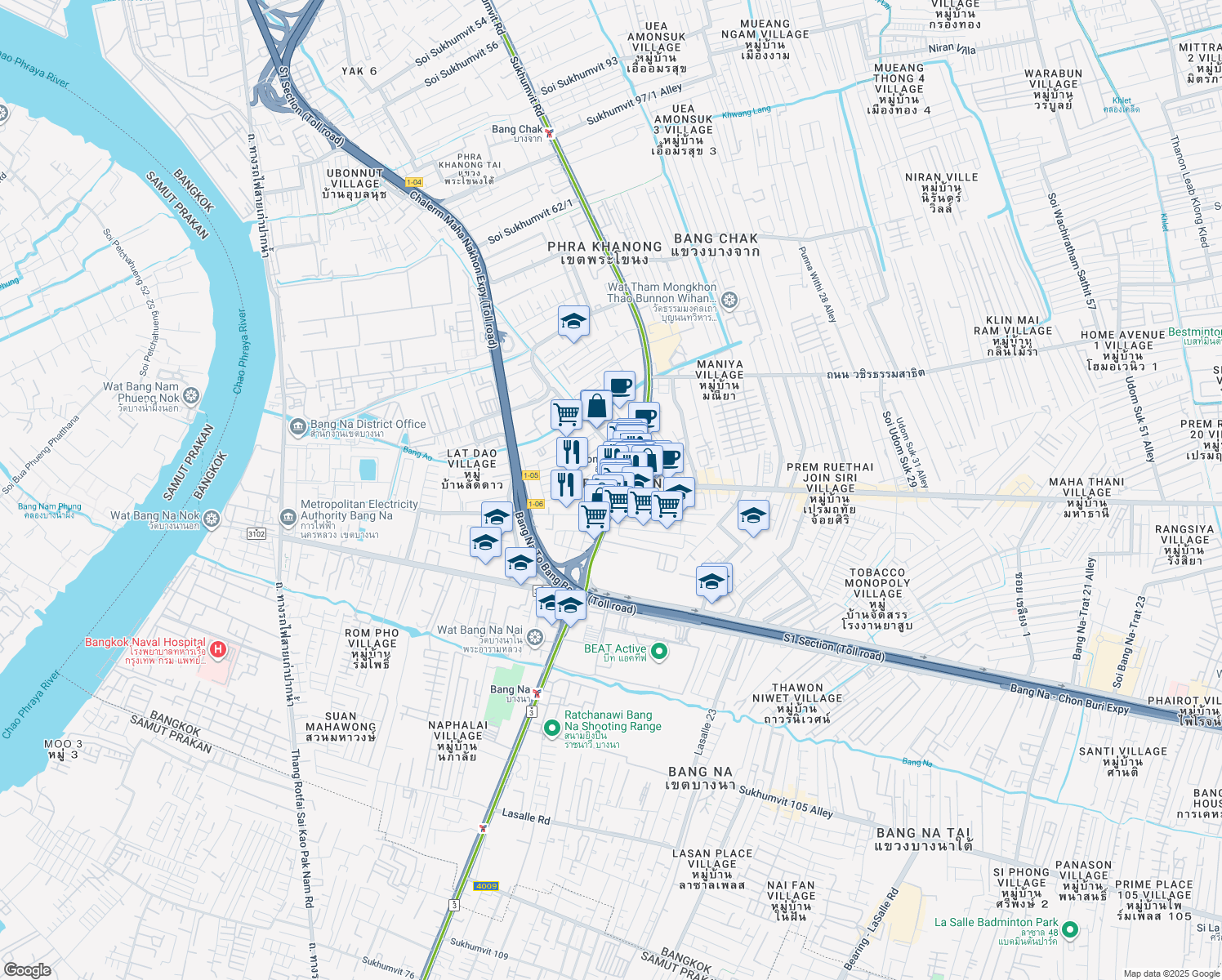 map of restaurants, bars, coffee shops, grocery stores, and more near in 