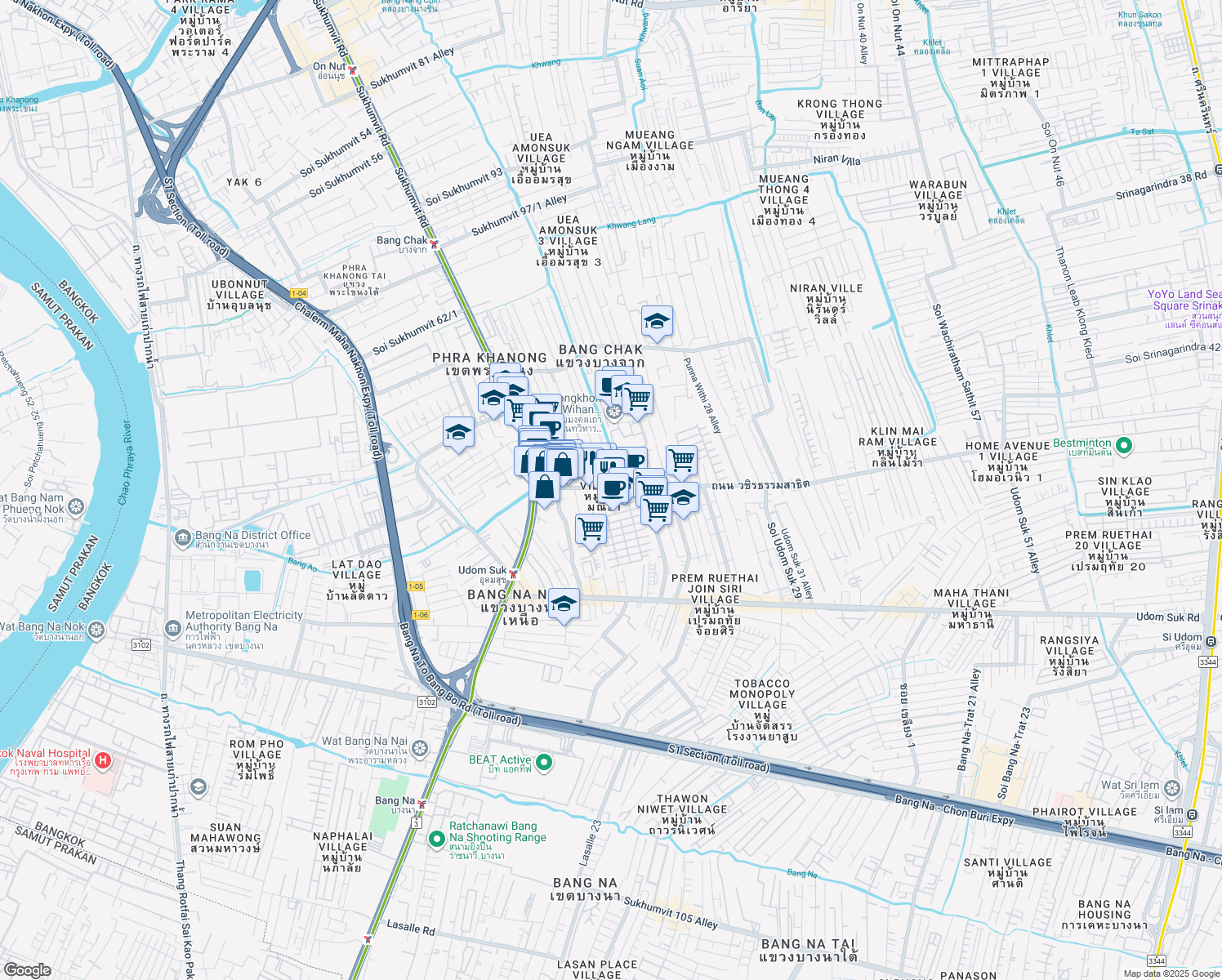 map of restaurants, bars, coffee shops, grocery stores, and more near in 