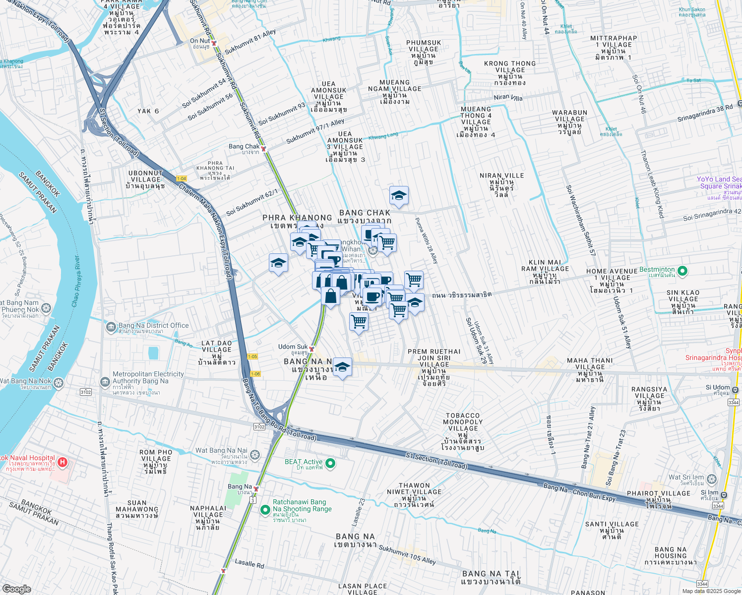 map of restaurants, bars, coffee shops, grocery stores, and more near in 