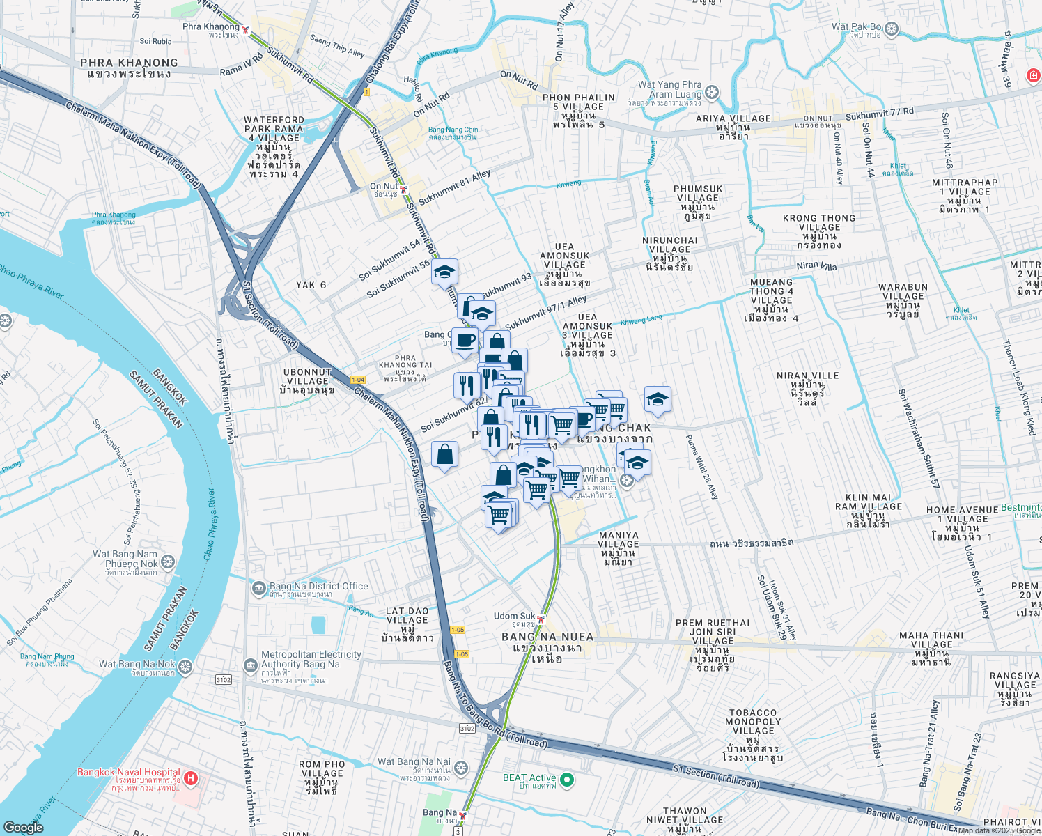 map of restaurants, bars, coffee shops, grocery stores, and more near in 