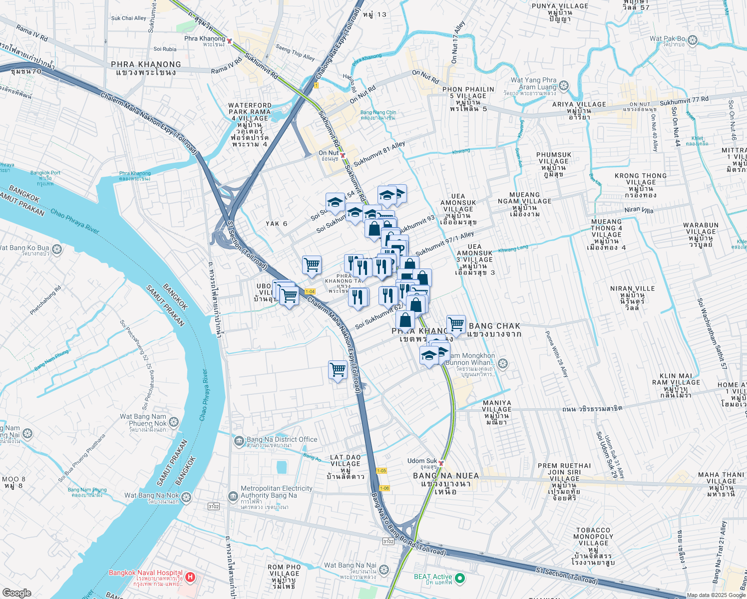 map of restaurants, bars, coffee shops, grocery stores, and more near in 