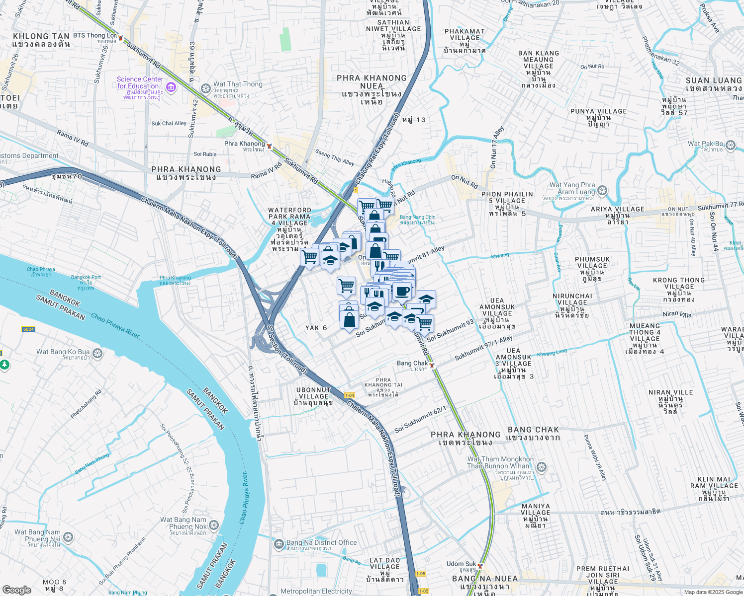 map of restaurants, bars, coffee shops, grocery stores, and more near in 