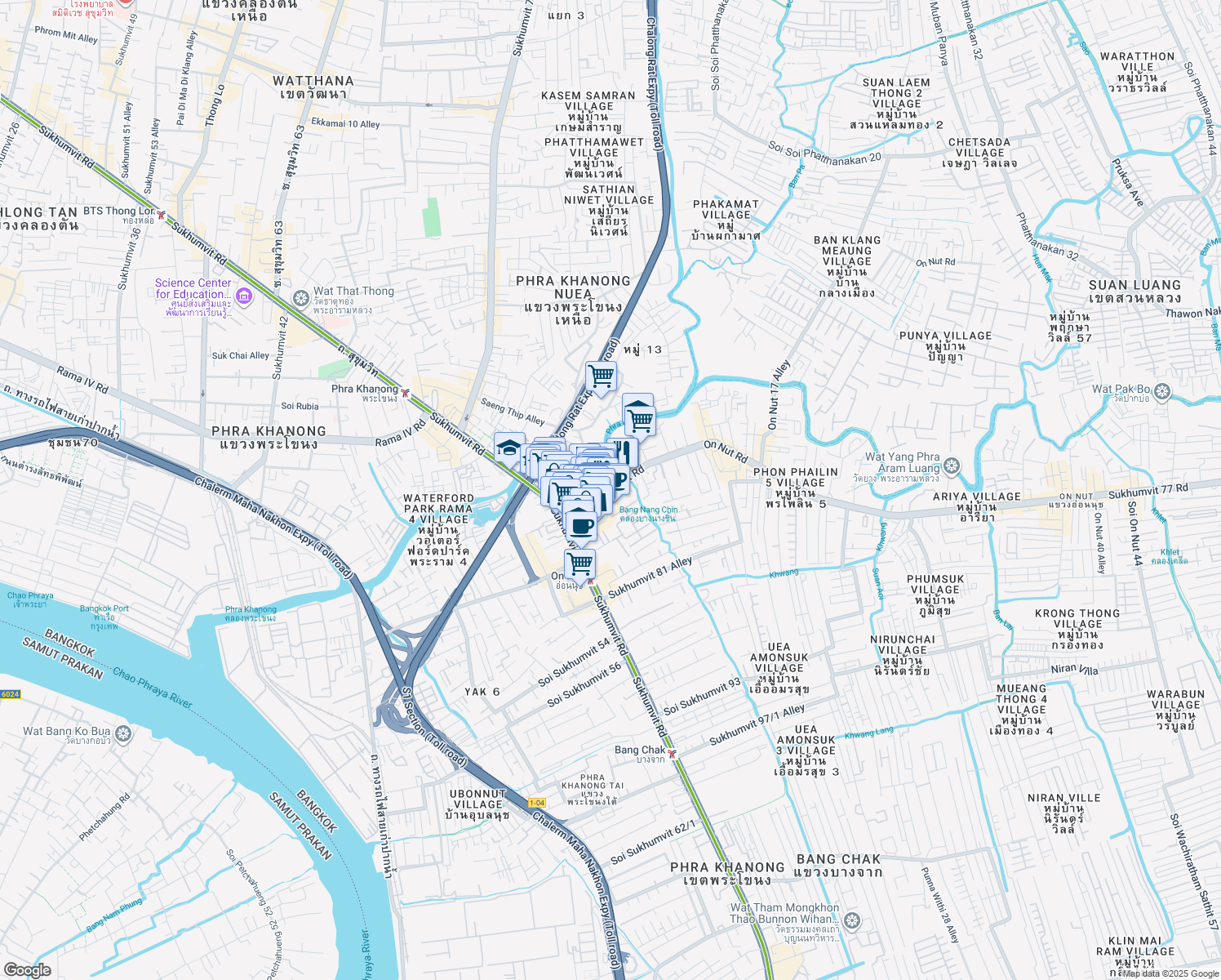 map of restaurants, bars, coffee shops, grocery stores, and more near in 