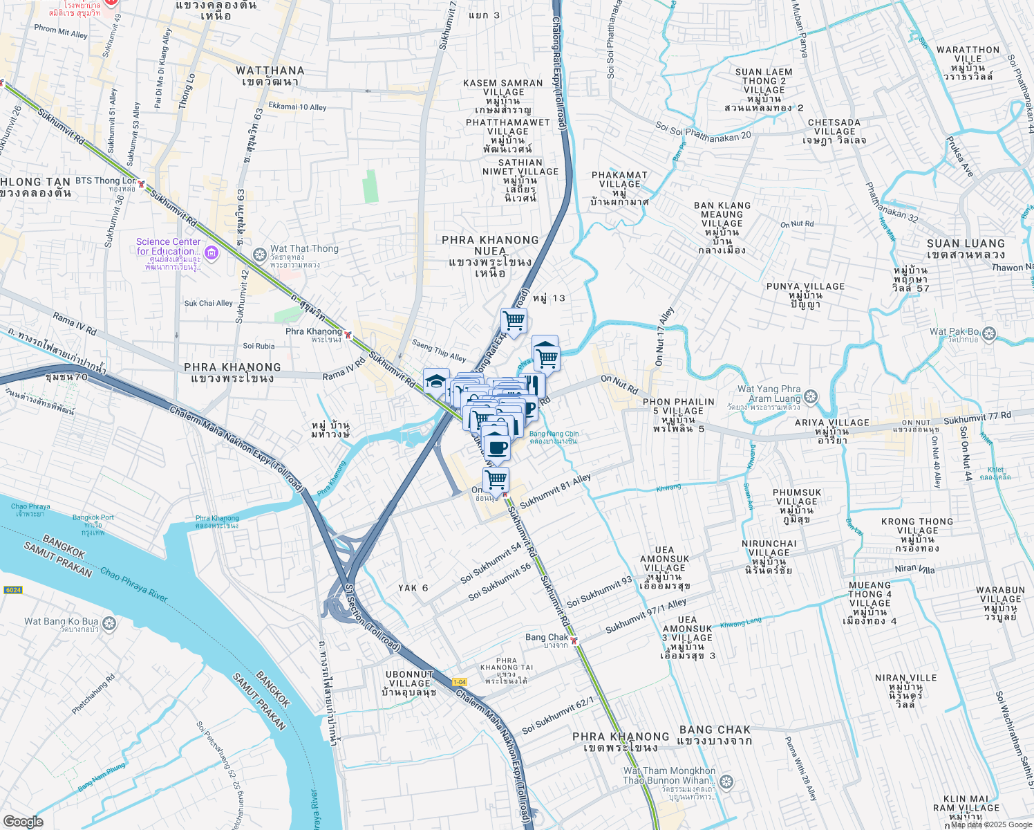 map of restaurants, bars, coffee shops, grocery stores, and more near in 