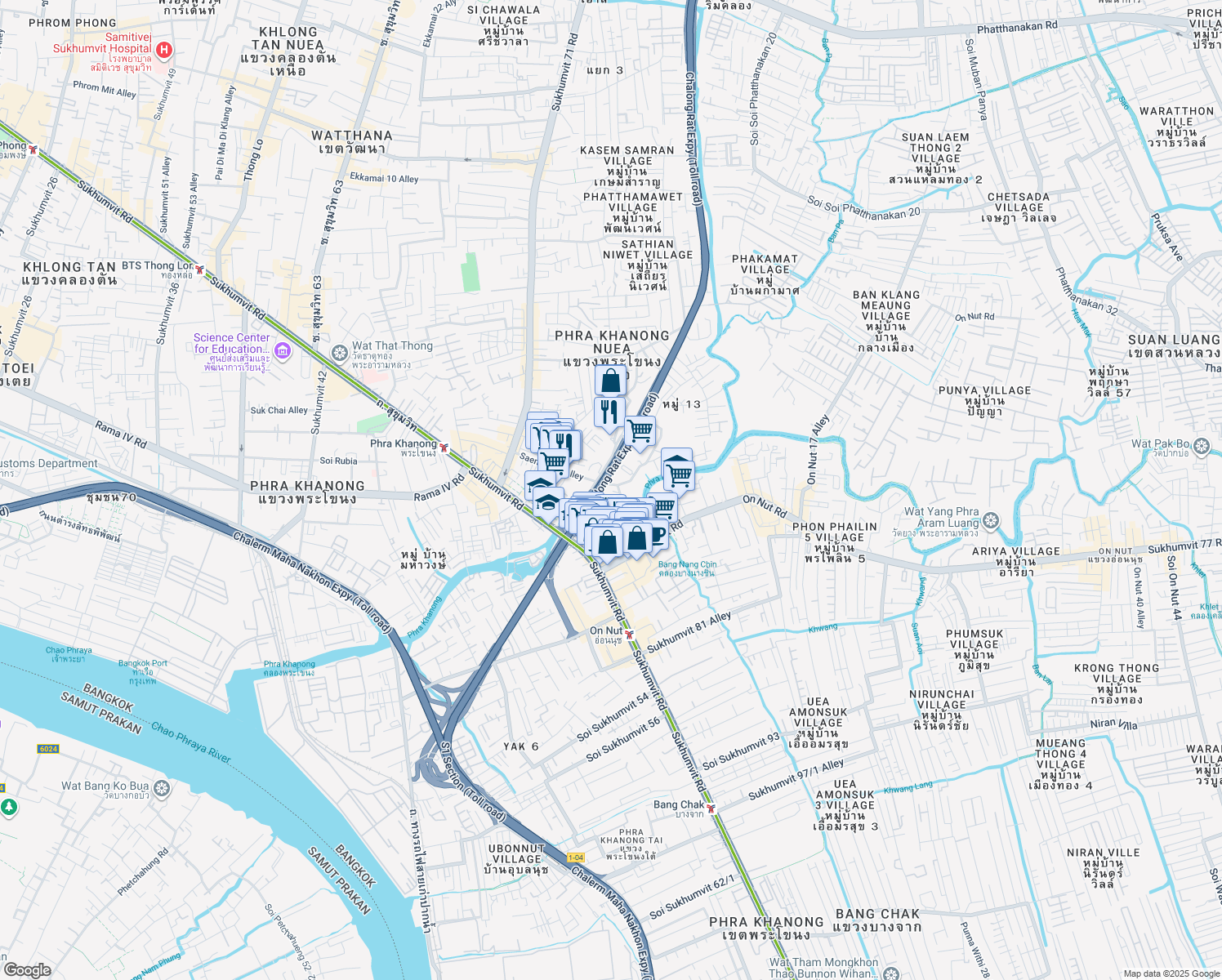 map of restaurants, bars, coffee shops, grocery stores, and more near in 