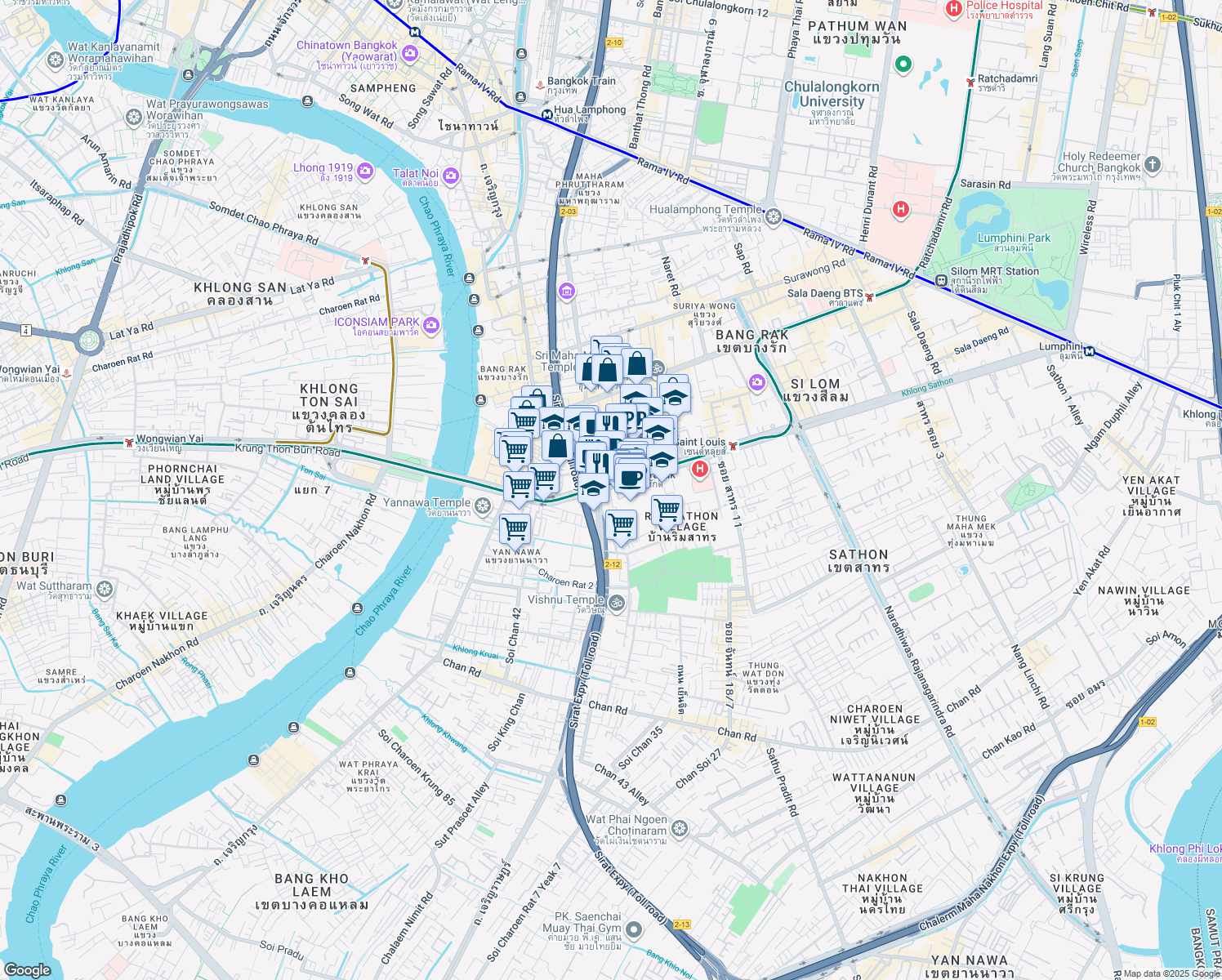 map of restaurants, bars, coffee shops, grocery stores, and more near in 