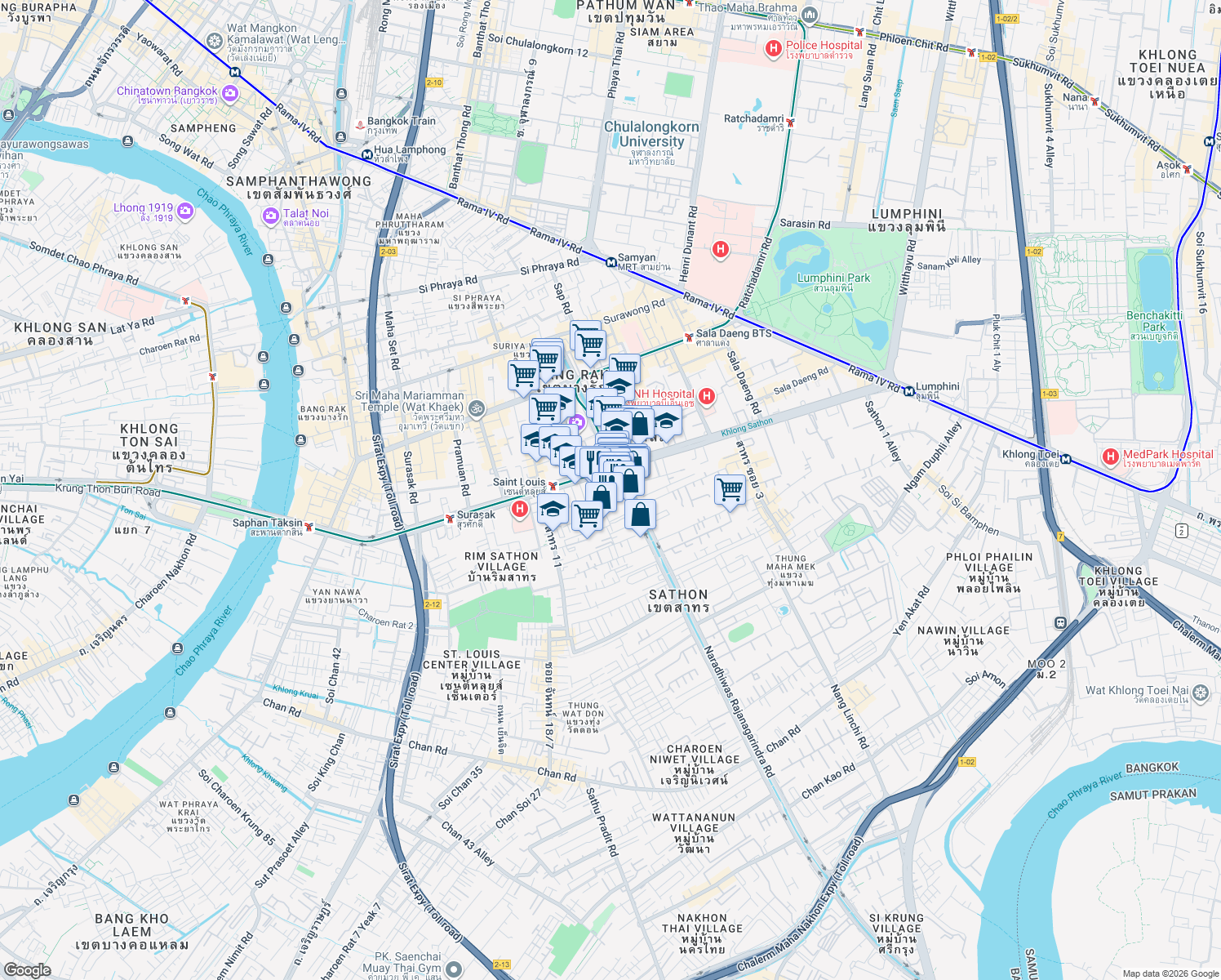 map of restaurants, bars, coffee shops, grocery stores, and more near in 