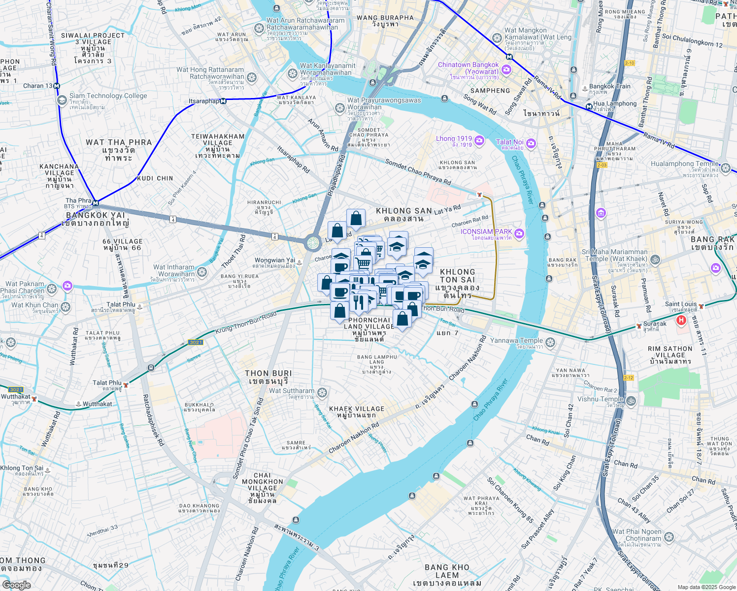 map of restaurants, bars, coffee shops, grocery stores, and more near in 