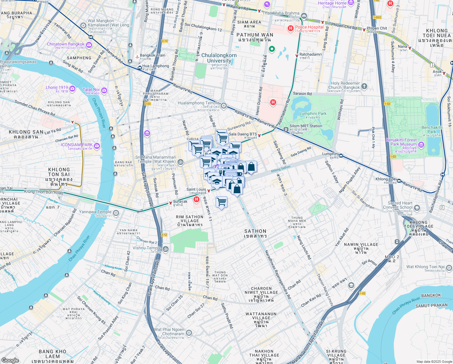 map of restaurants, bars, coffee shops, grocery stores, and more near in 