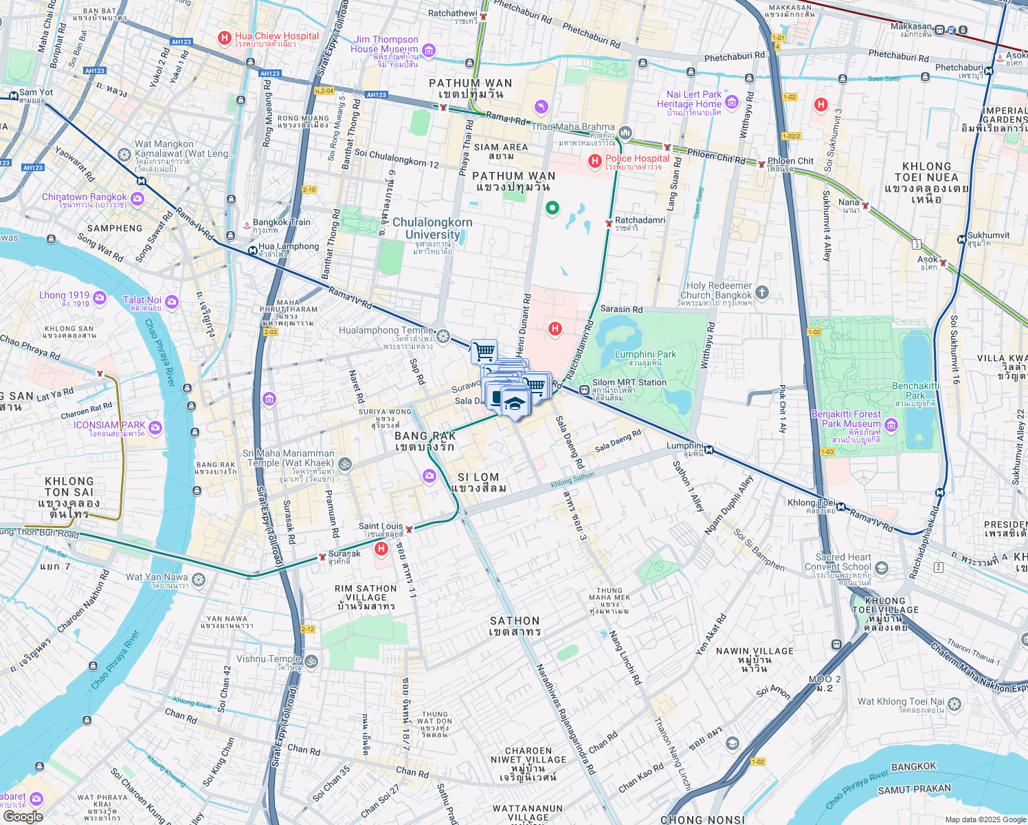 map of restaurants, bars, coffee shops, grocery stores, and more near in 