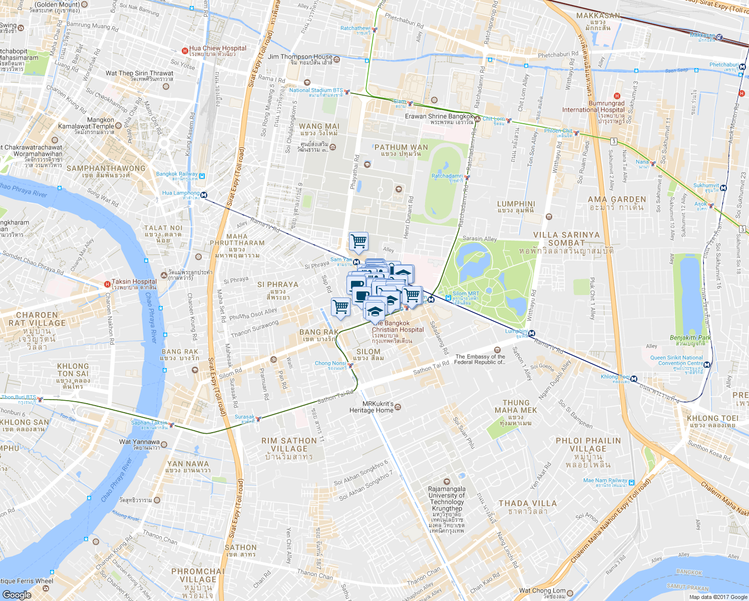 map of restaurants, bars, coffee shops, grocery stores, and more near  in 