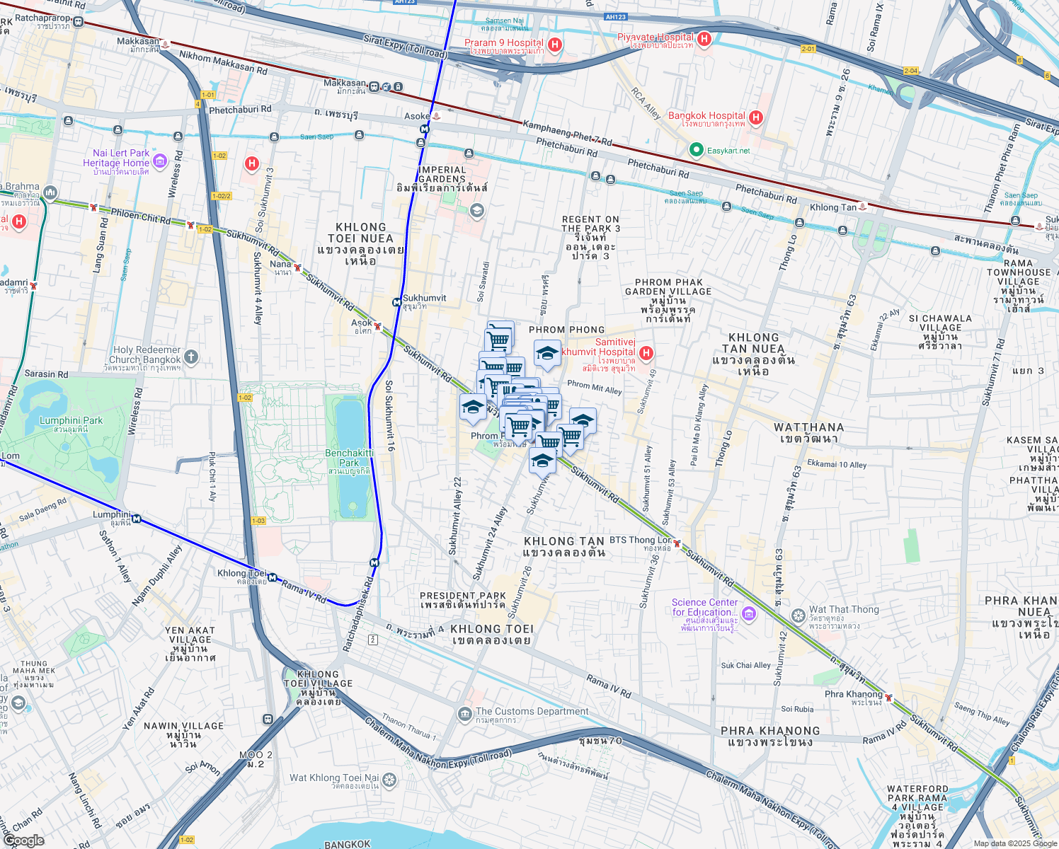 map of restaurants, bars, coffee shops, grocery stores, and more near in 