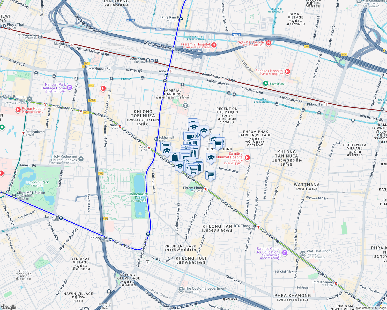 map of restaurants, bars, coffee shops, grocery stores, and more near in 